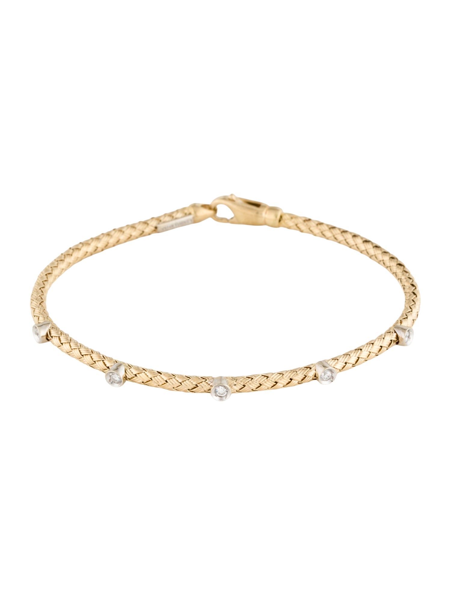 Bracelet 14K Diamond Braided Station