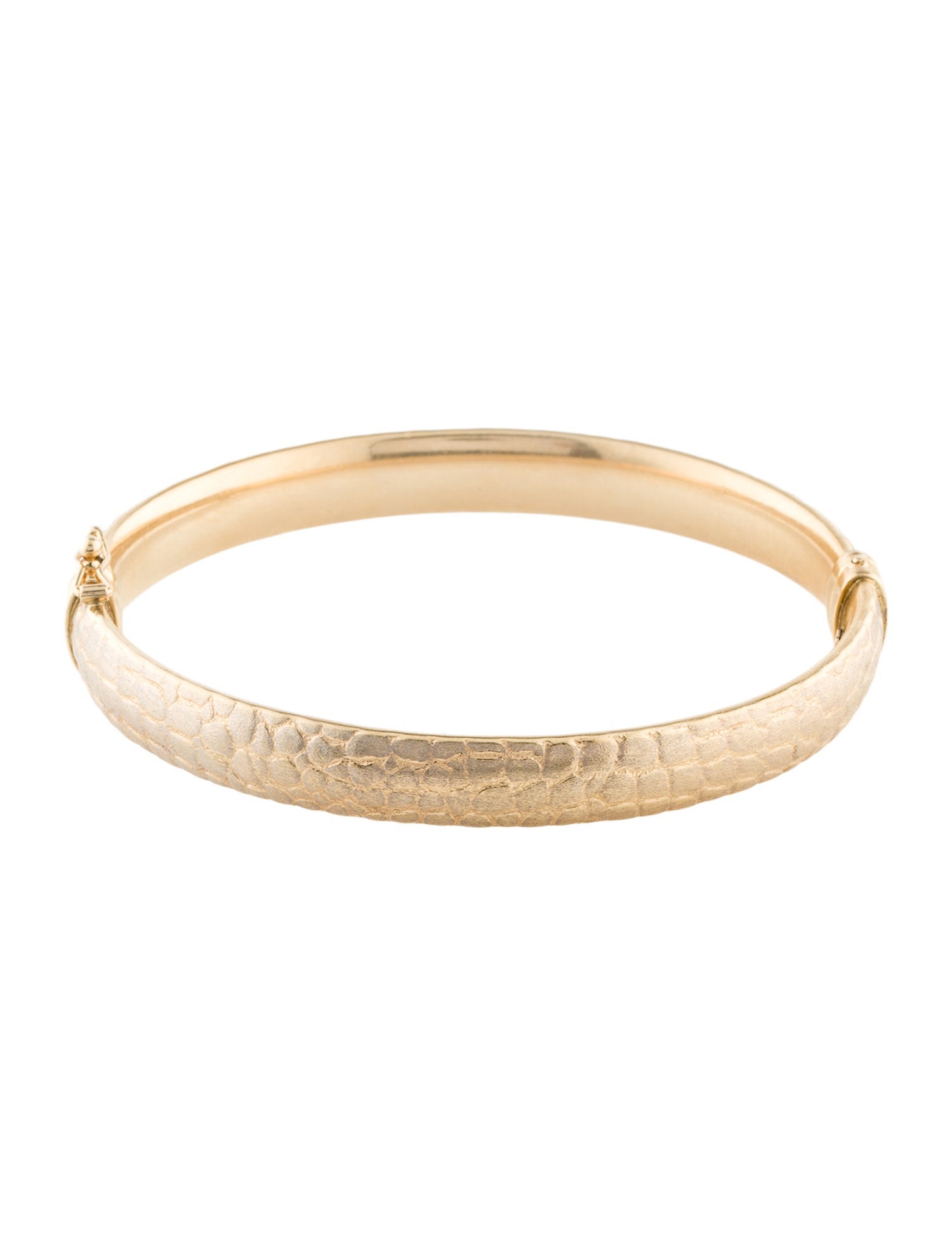 Bracelet 14K Textured Hinged Bangle
