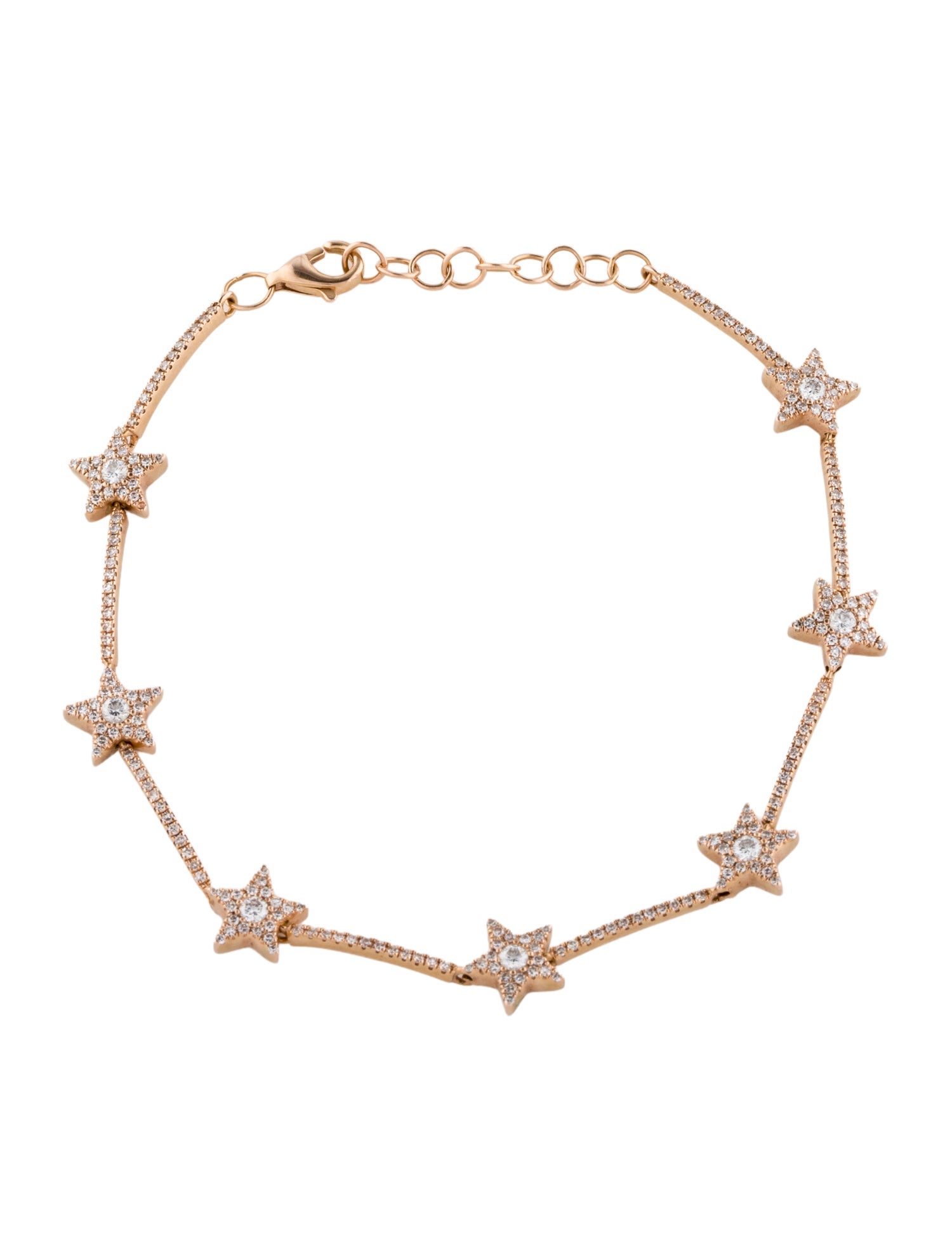 Bracelet 14K Diamond Star Station