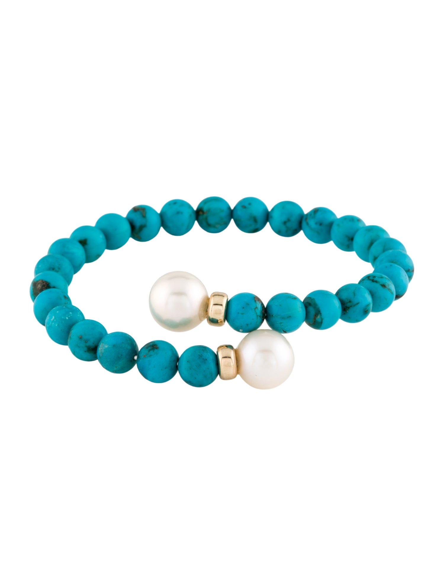Bracelet 14K Pearl & Turquoise Wrap Bead