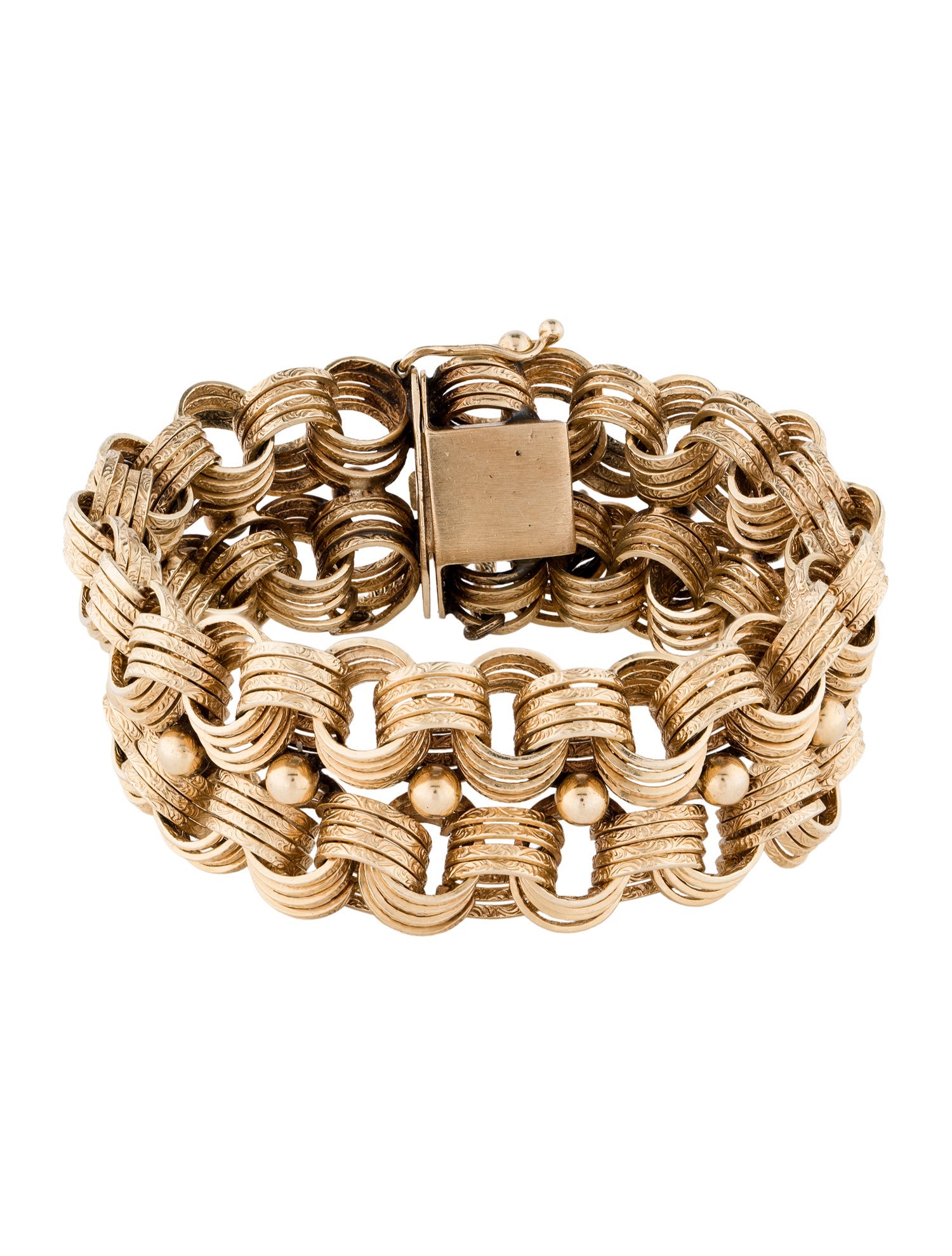 Bracelet 14K Double Row Circle Link
