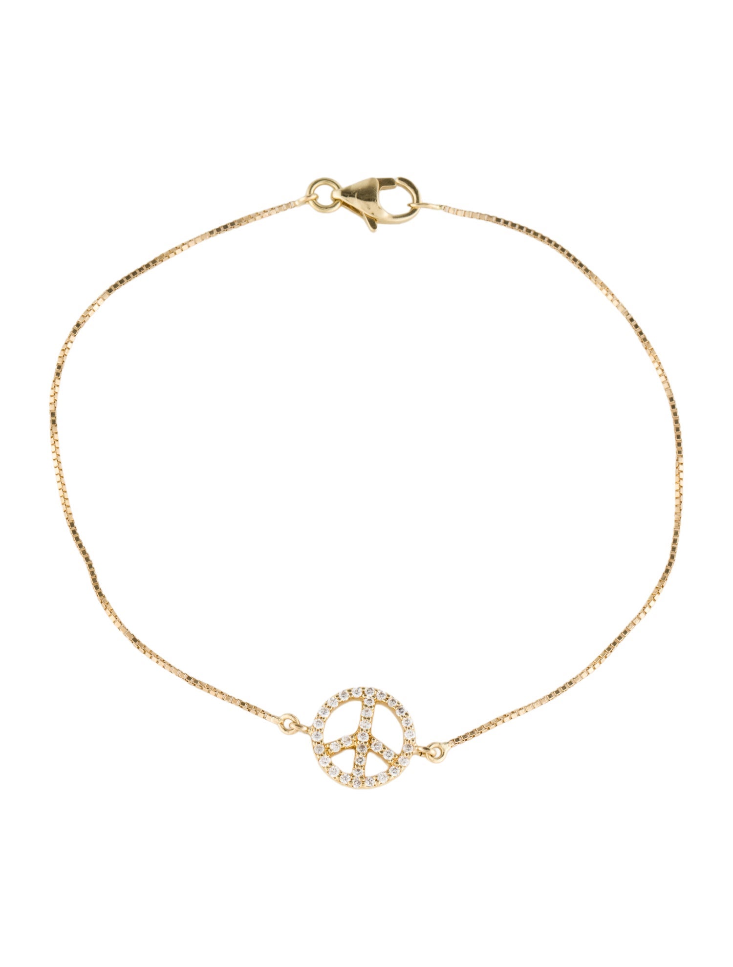 Bracelet 18K Diamond Peace Charm Station
