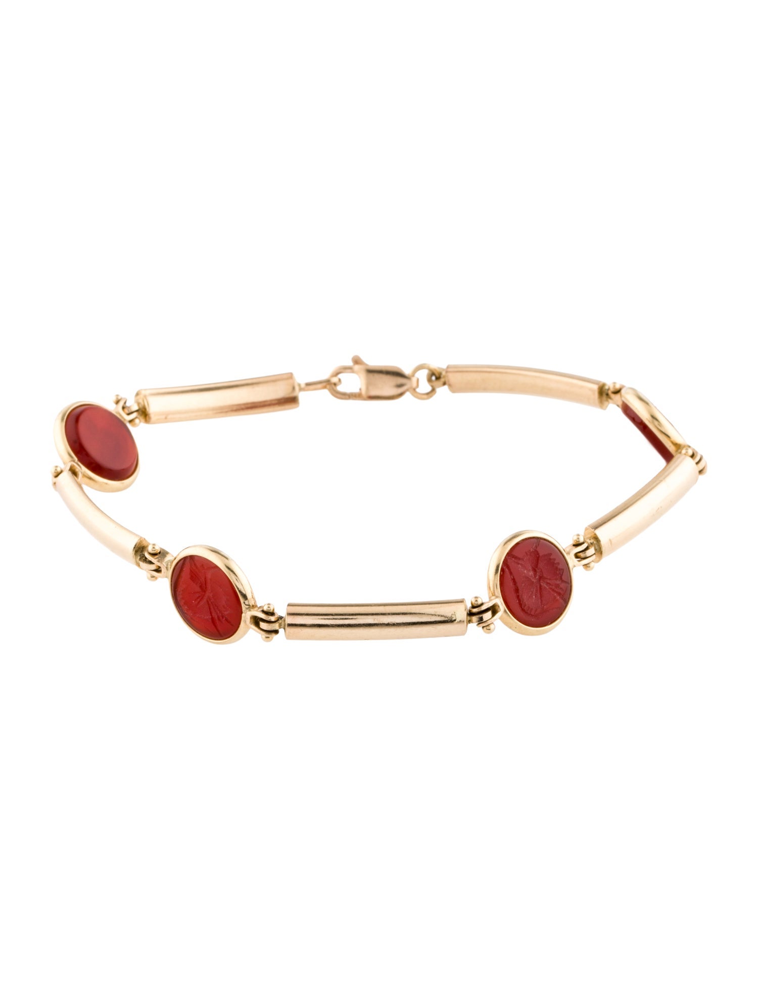 Bracelet 14K Carnelian Intaglio Link