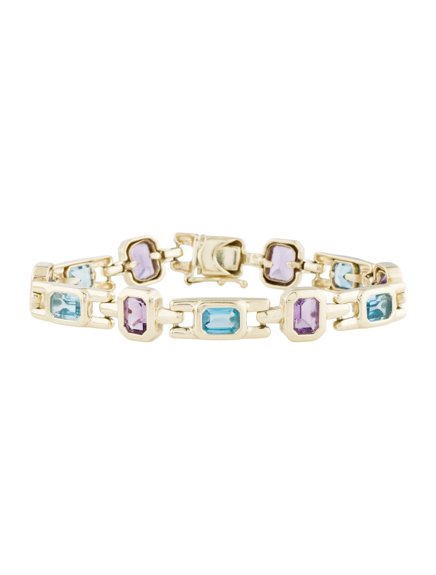 Bracelet 14K Topaz & Amethyst Link