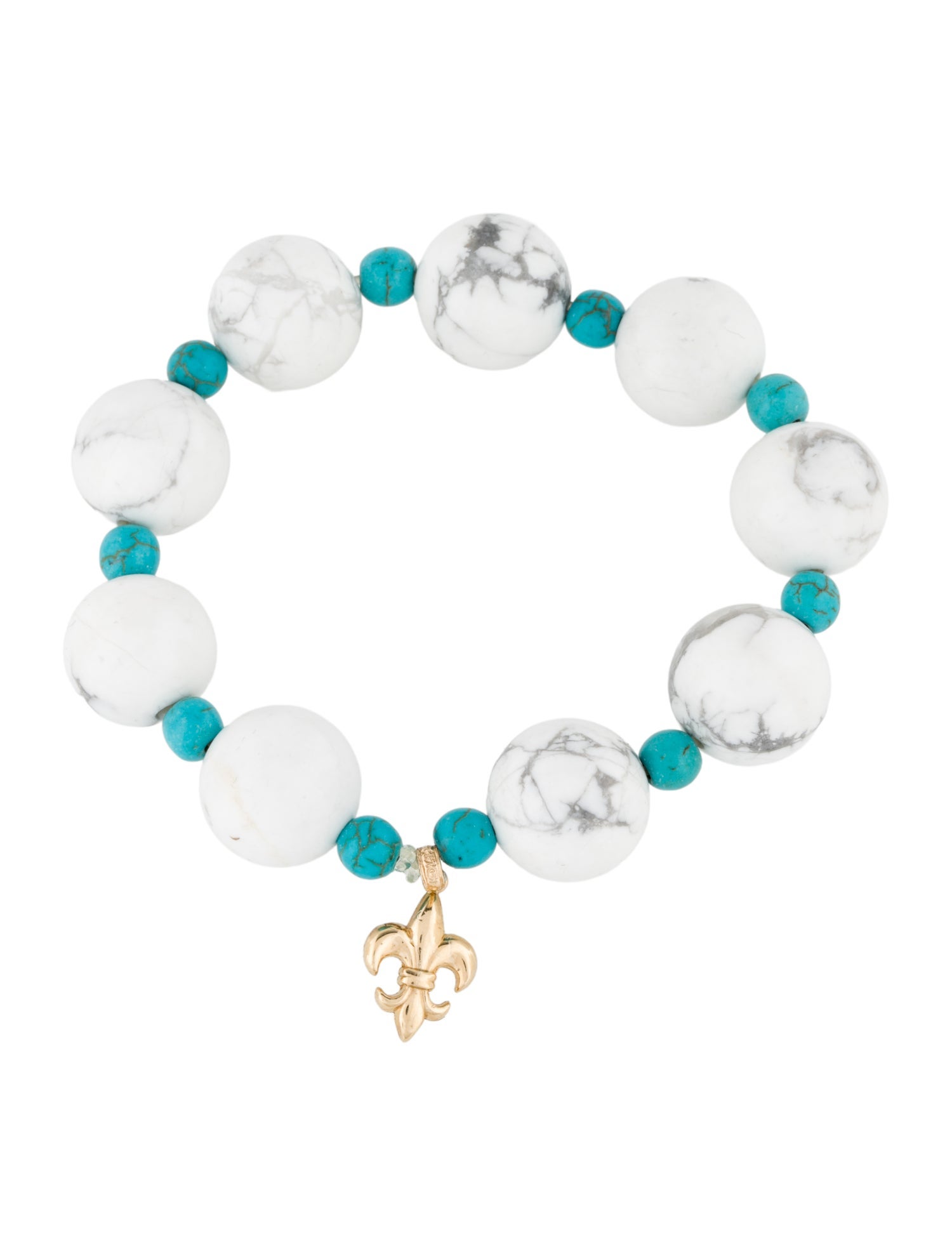 Bracelet 14K Magnesite & Dyed Magnesite Beaded