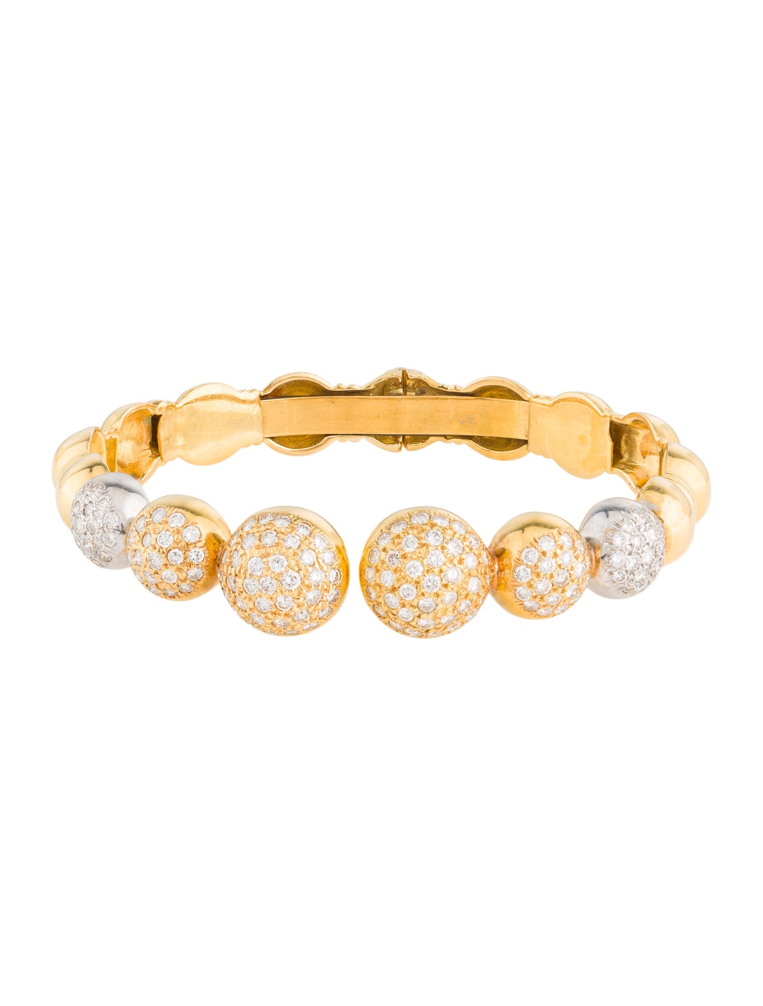 Bracelet 18K 1.90ctw Diamond Pavé Ball Cuff Bracelet