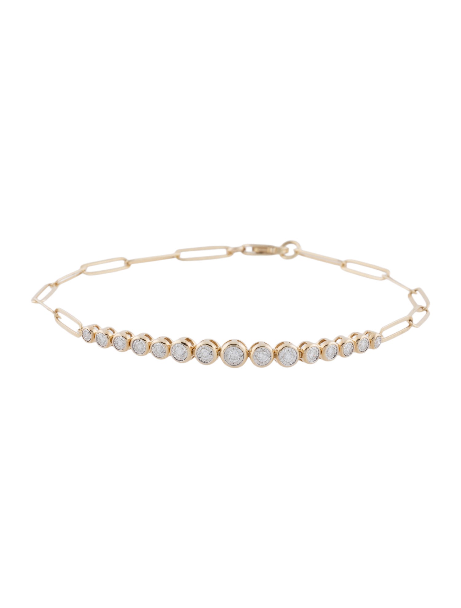 Bracelet 14K Diamond Paperclip Link