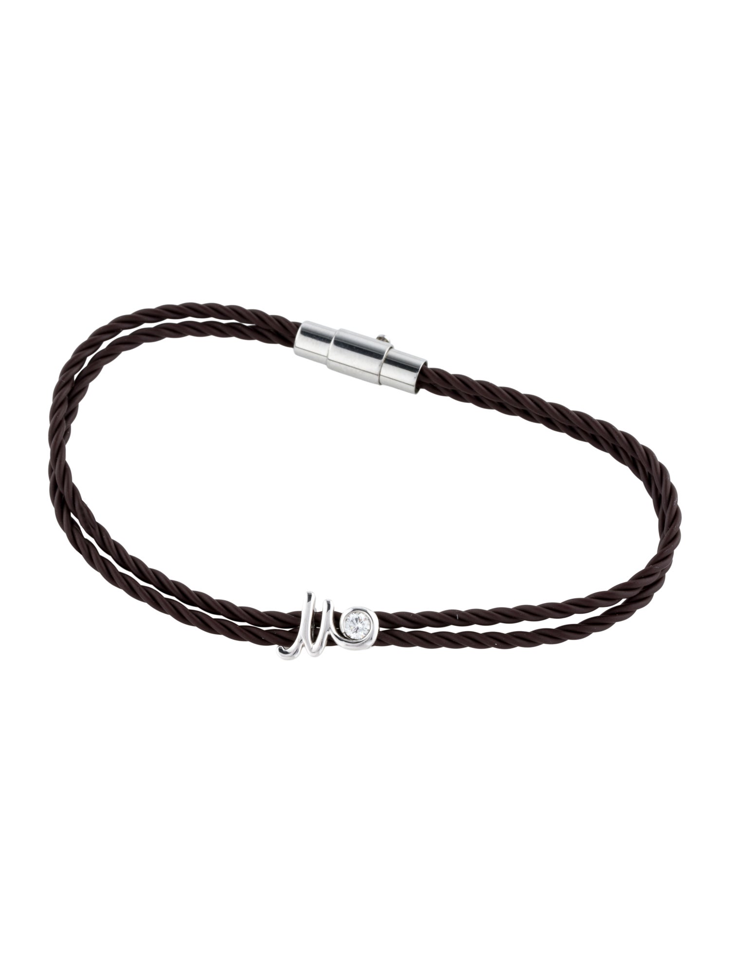 Bracelet 18K Diamond Rubber 'M' Link