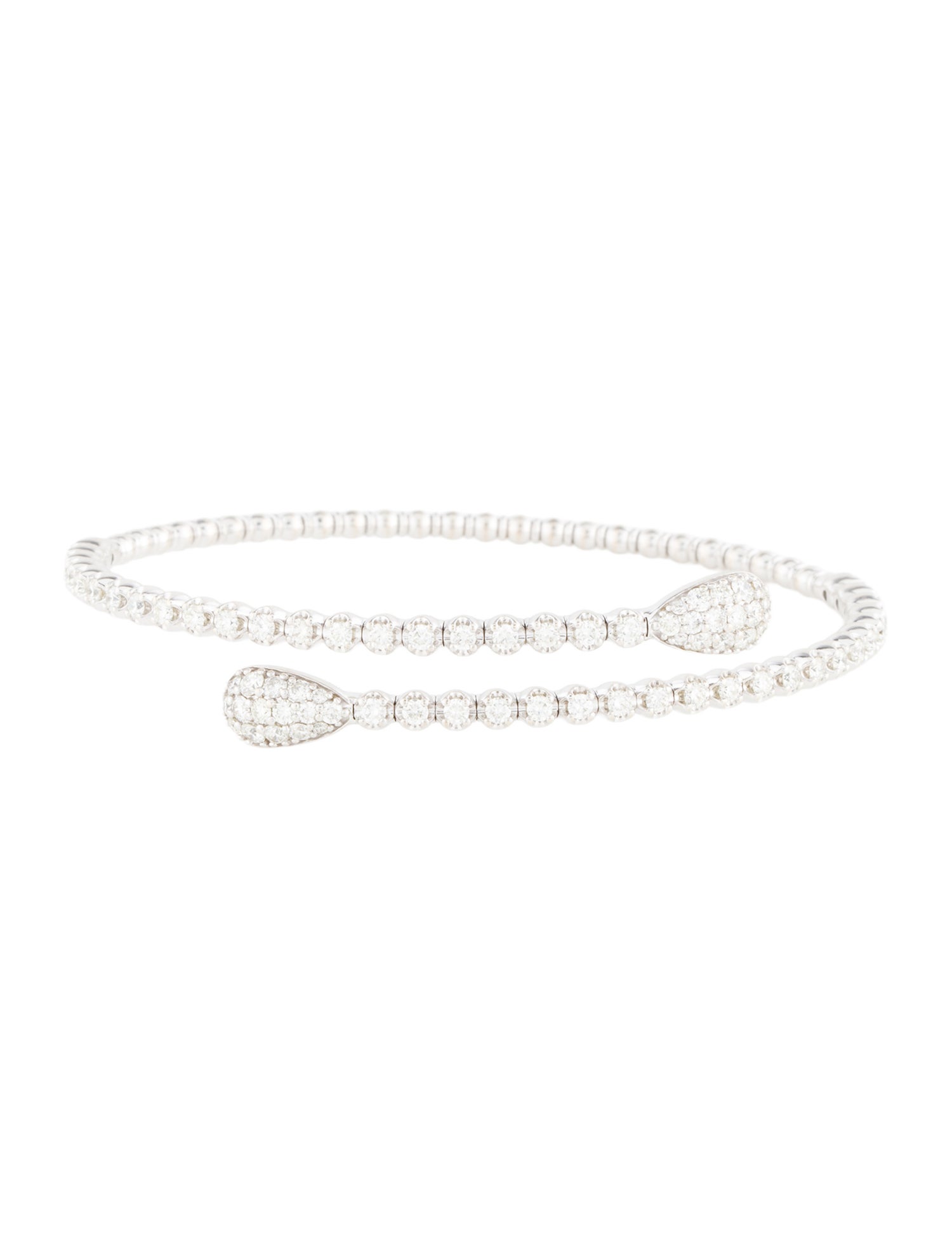 Bracelet 14K 1.85ctw Diamond Slip-On Overlap Bangle