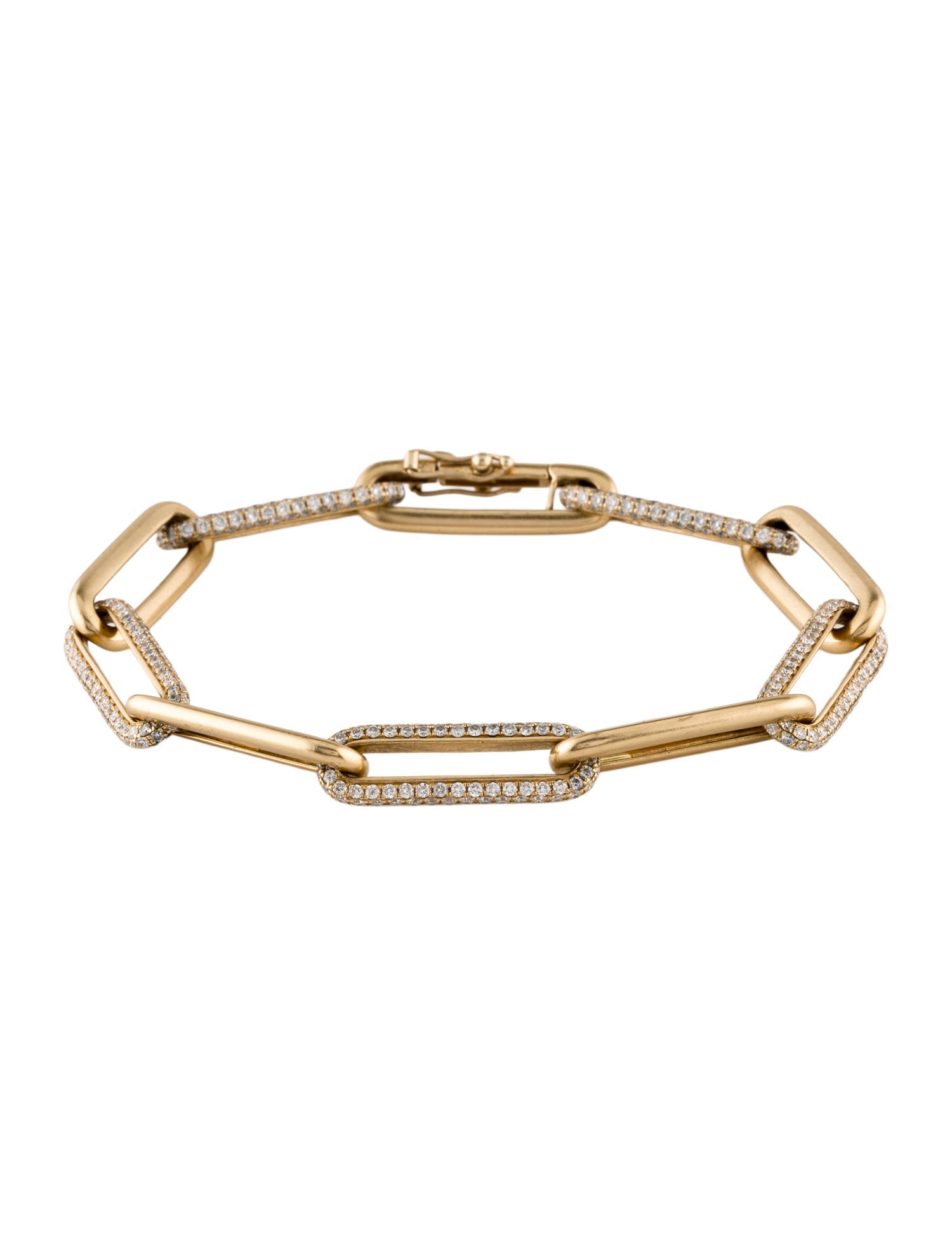 Bracelet 18K 2.70ctw Diamond Pave Paperclip Link