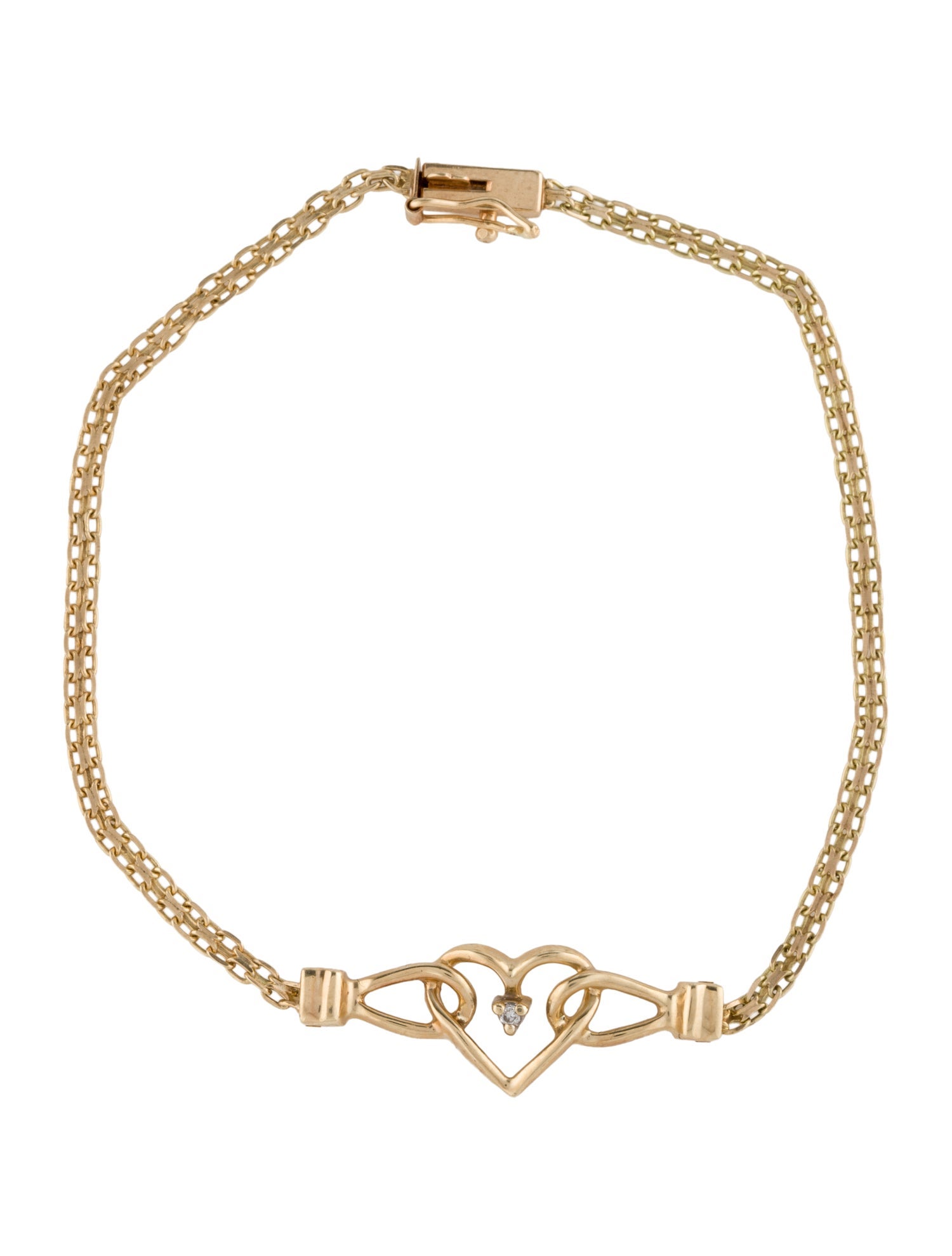 Bracelet 14K Diamond Heart Station