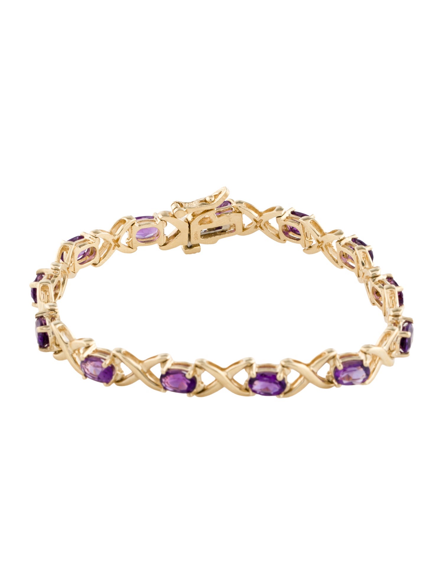 Bracelet 14K 5.33ctw Amethyst Link Bracelet