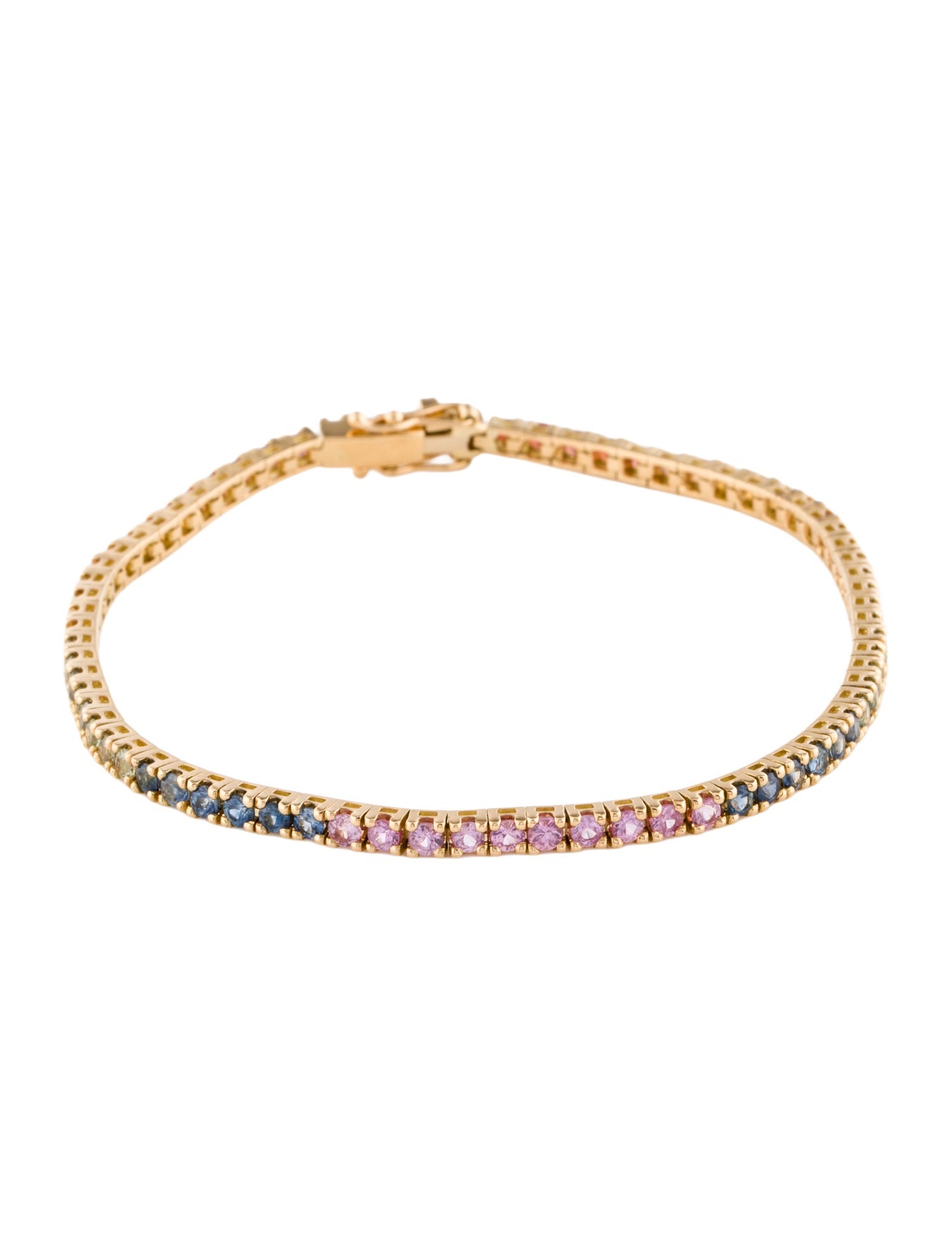 Bracelet 14K 3.52ctw Sapphire Rainbow Link Bracelet