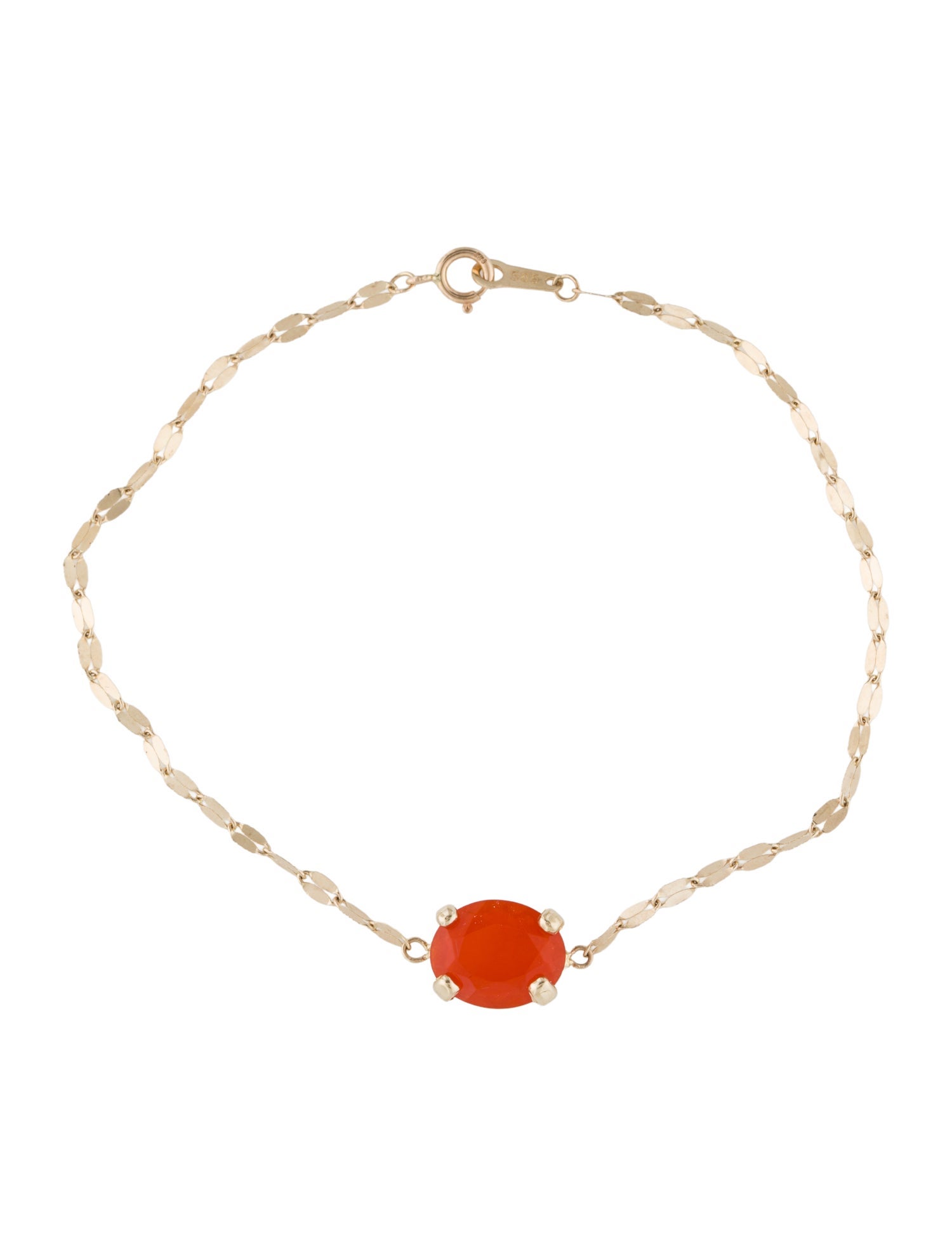 Bracelet 14K 1.42ct Fire Opal Station Bracelet