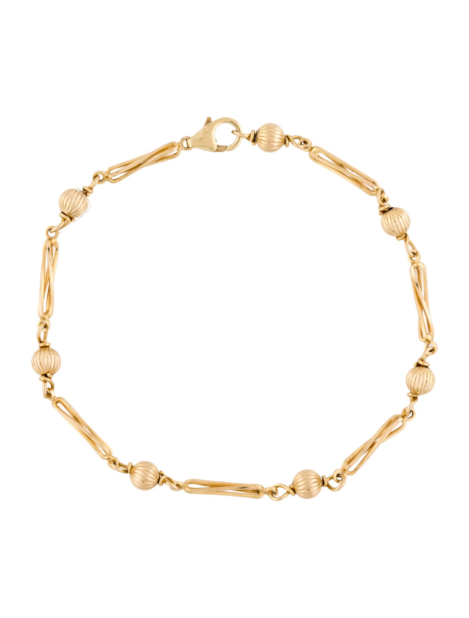 Bracelet 14K Ball & Twist Chain Link