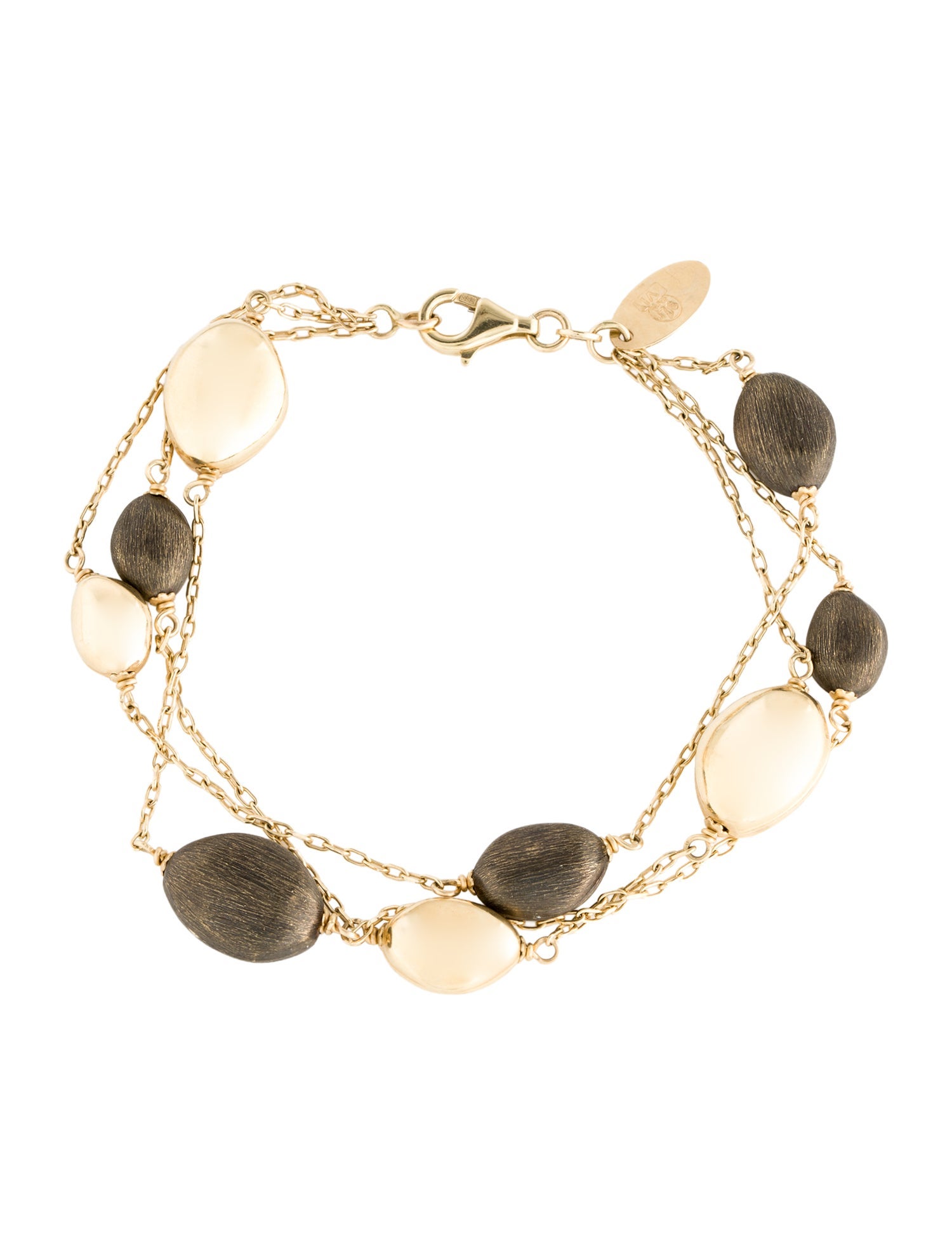 Bracelet 14K Multistrand Organic Bead Station Bracelet