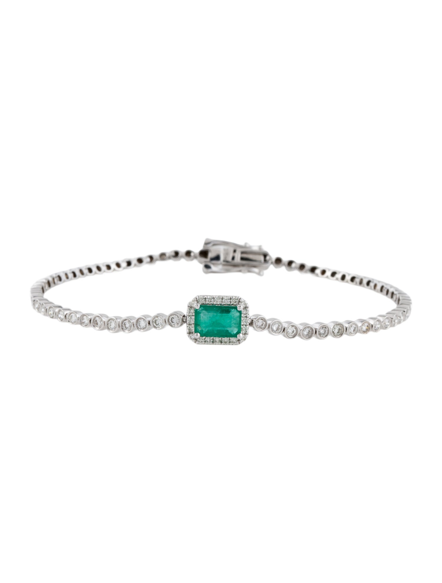 Bracelet 14K Emerald & Diamond Station