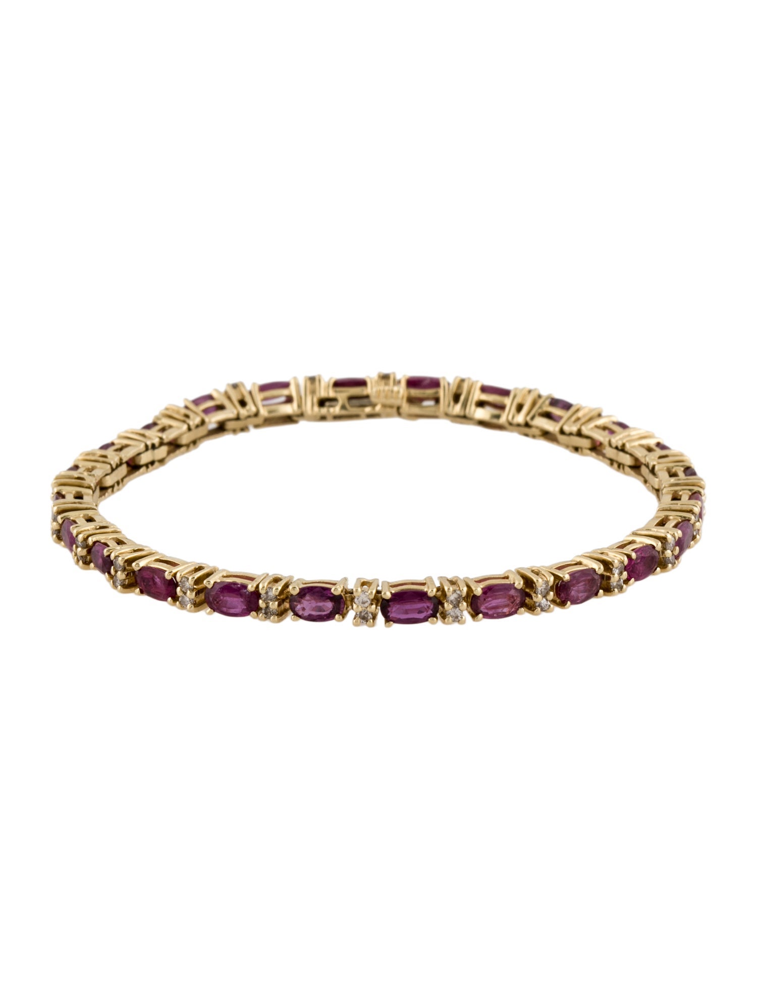 Bracelet 14K 5.00ctw Ruby & Diamond Tennis