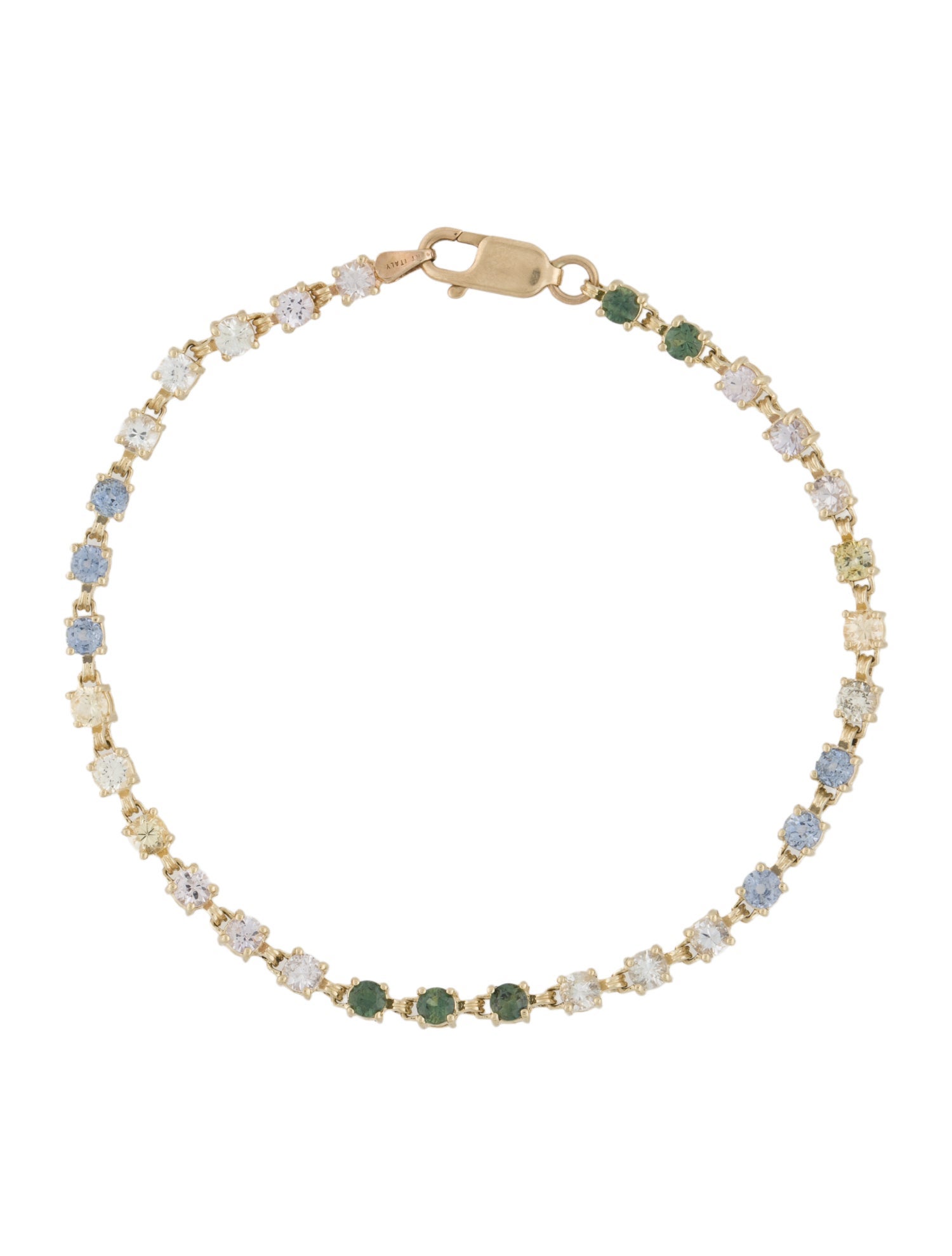Bracelet 14K Sapphire Rainbow Tennis Link