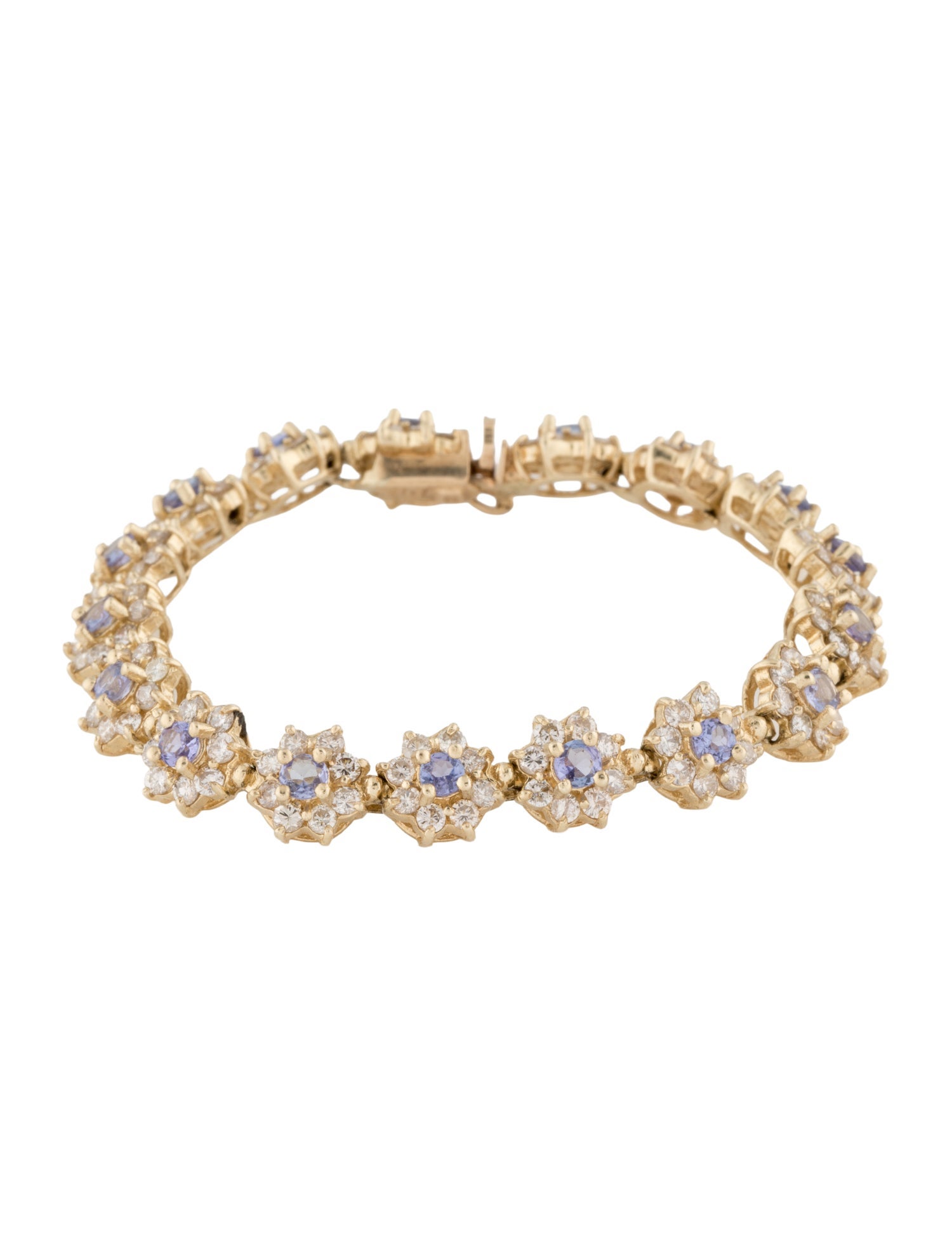 Bracelet 14K 2.34ctw Tanzanite & Diamond Tennis Link