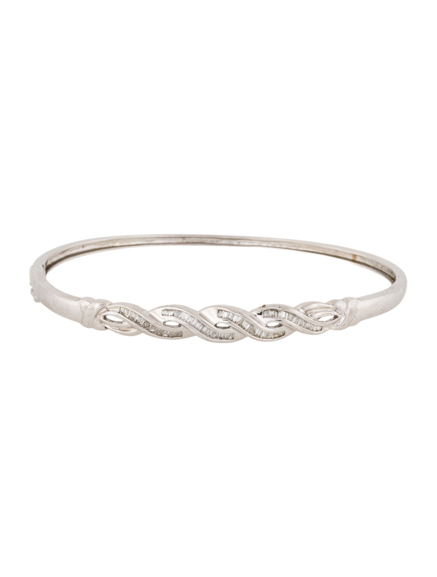 Bracelet 14K Diamond Hinged Bangle