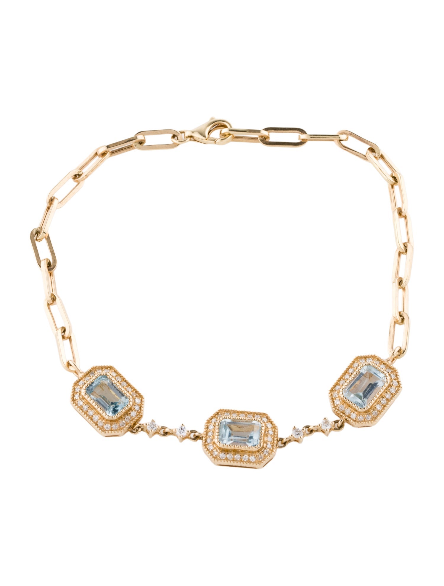 Bracelet 14K Topaz & Diamond Station