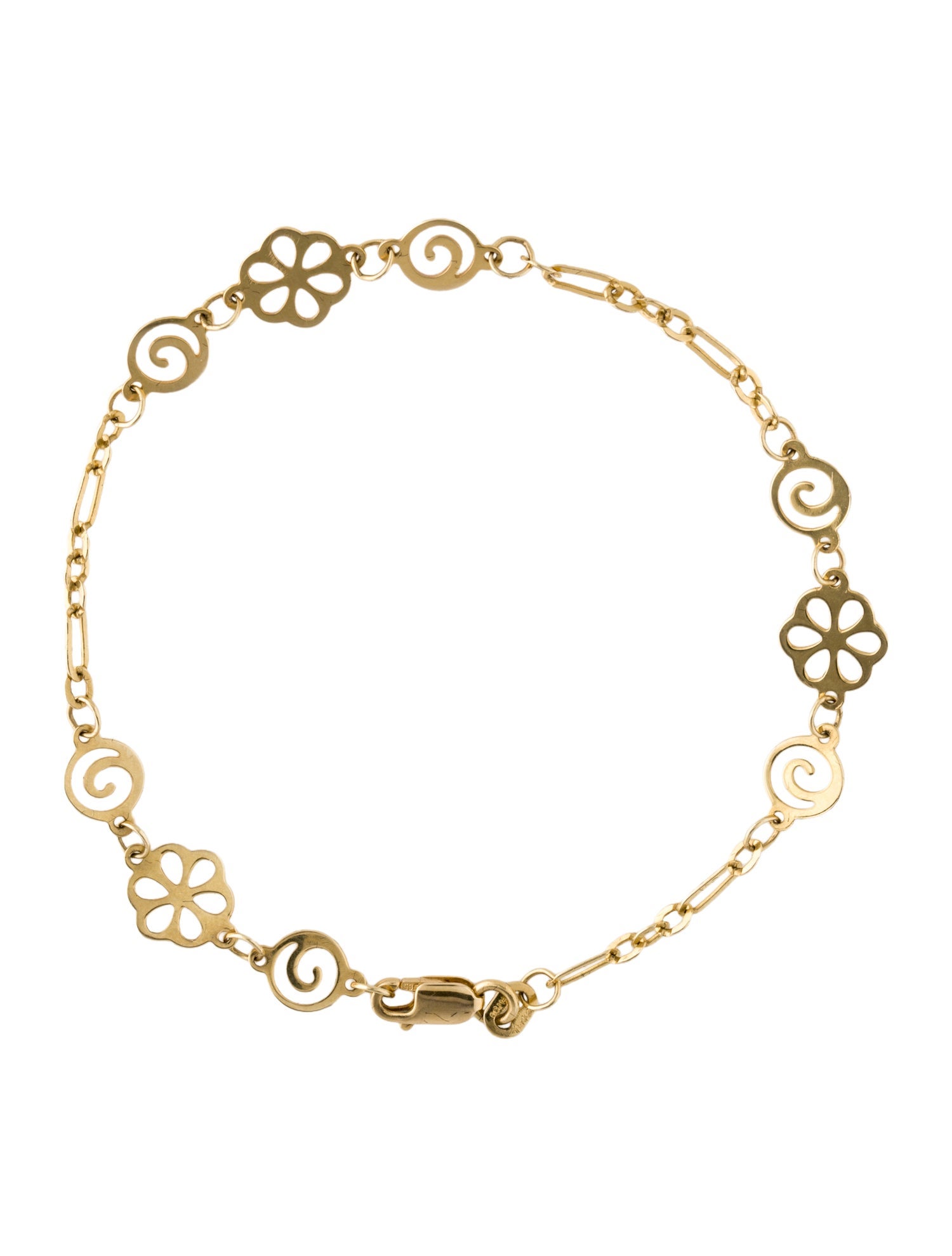 Bracelet 14K Floral Link