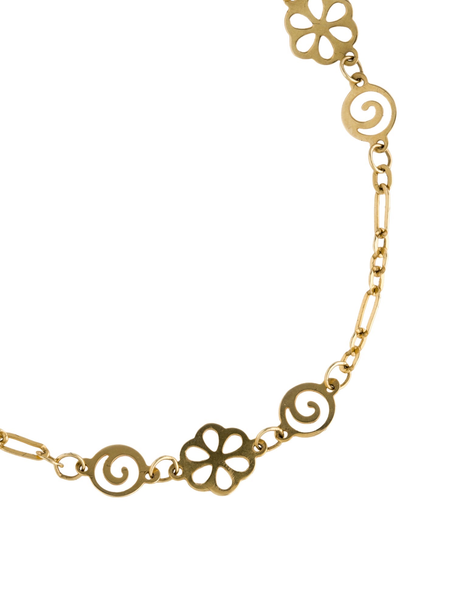 Bracelet 14K Floral Link