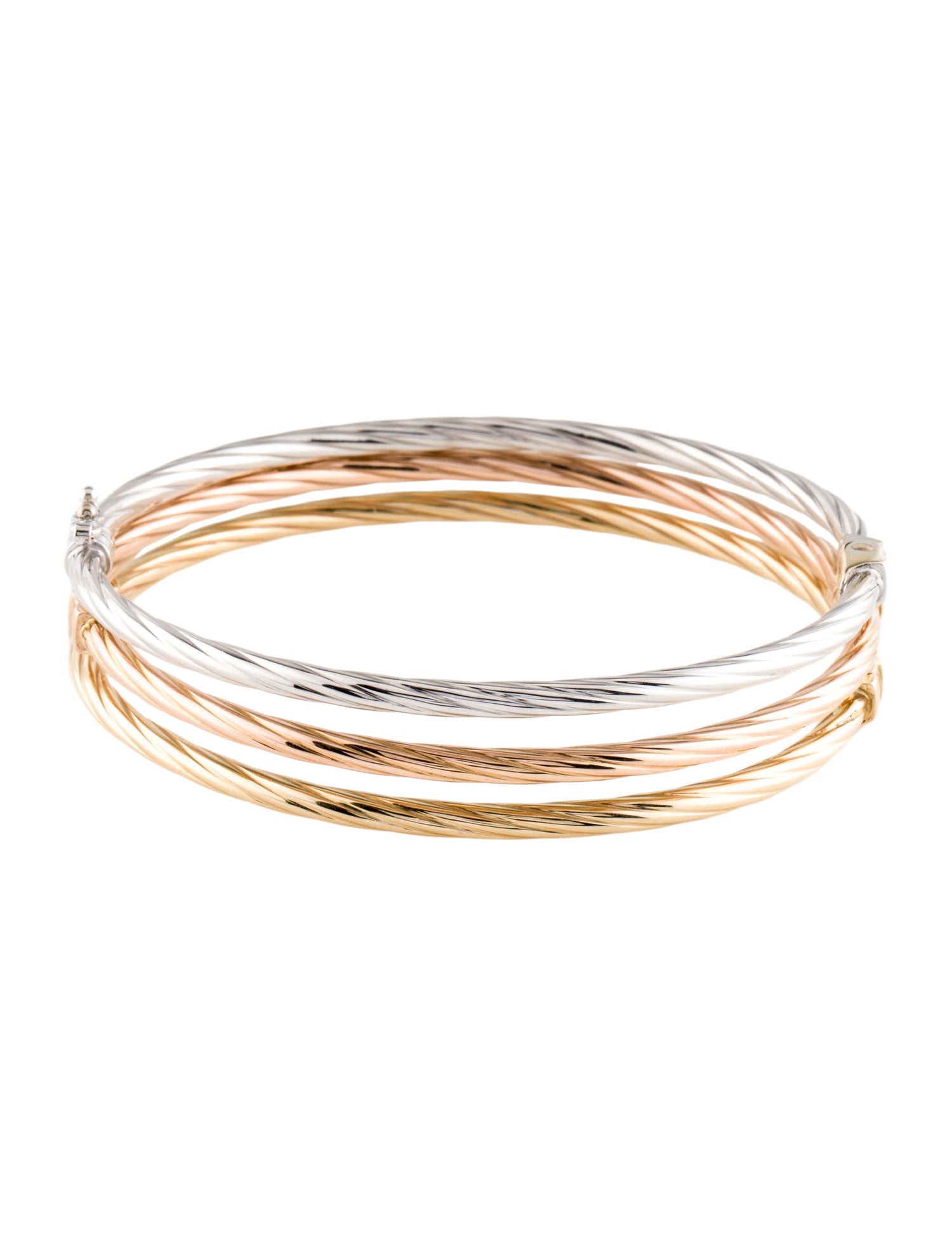 Bracelet 14K Tri-Color Bangle Bracelet Set