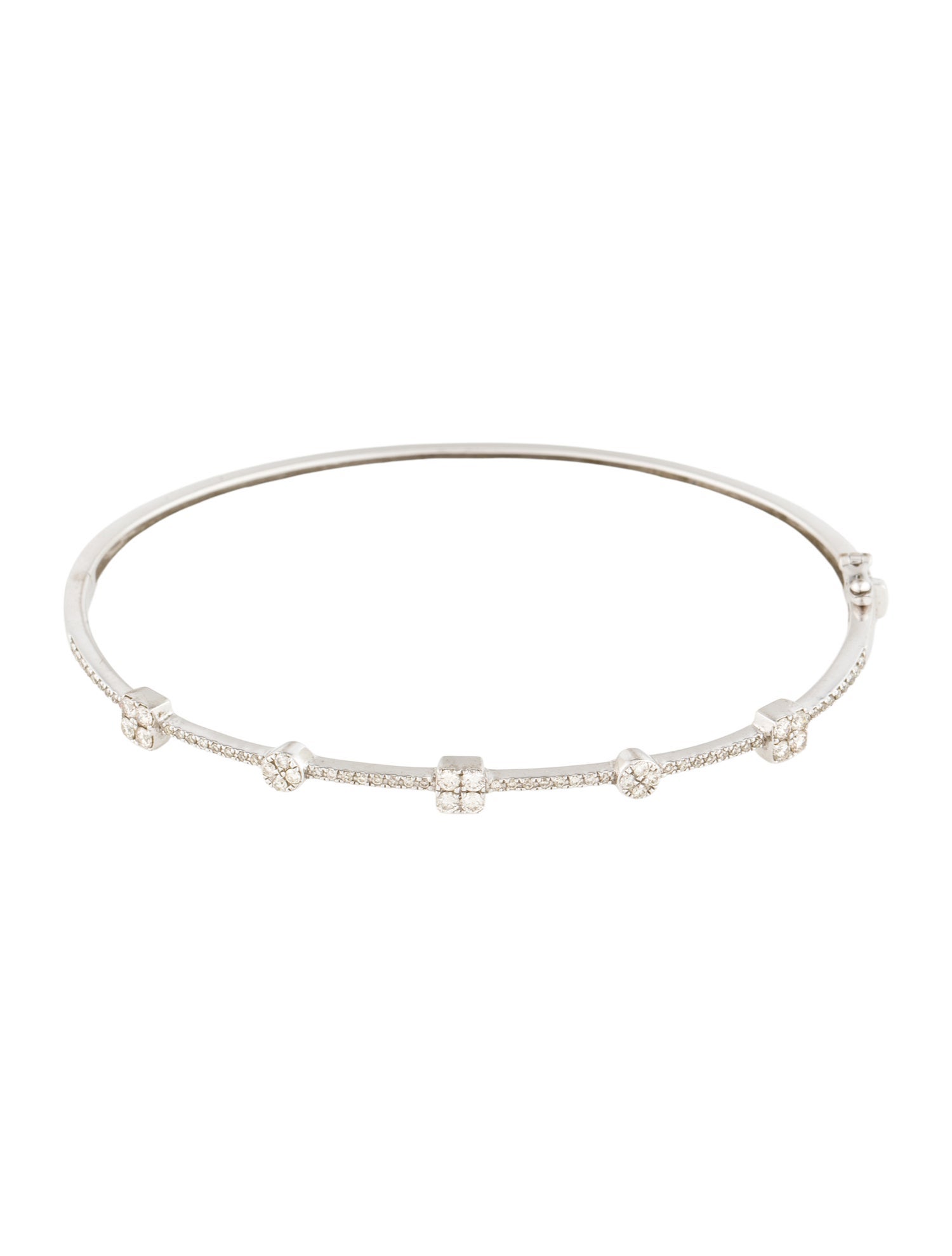 Bracelet 14K Diamond Hinged Bangle Station