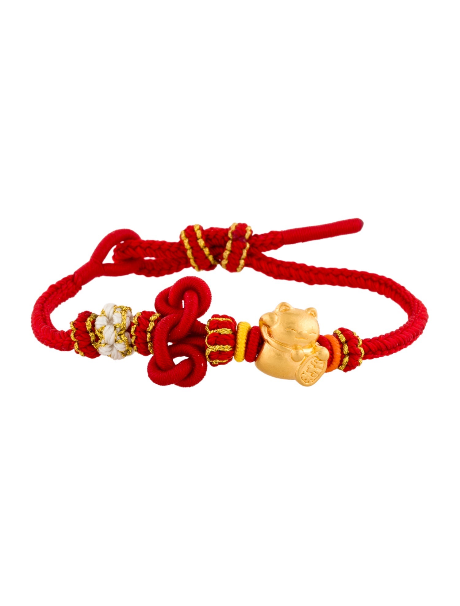 Bracelet 24K Cord Lucky Cat Bead