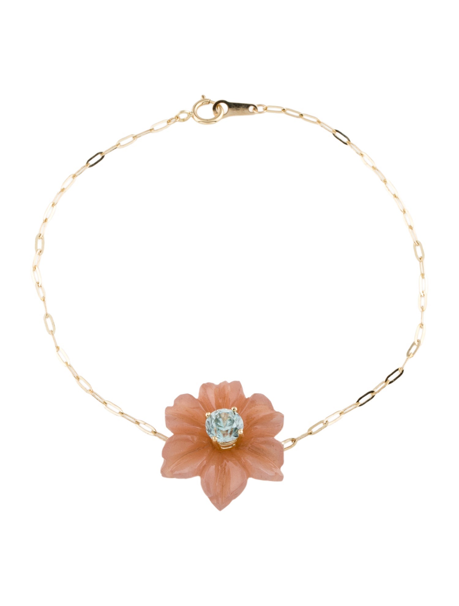 Bracelet 14K Zircon & Sunstone Flower Station