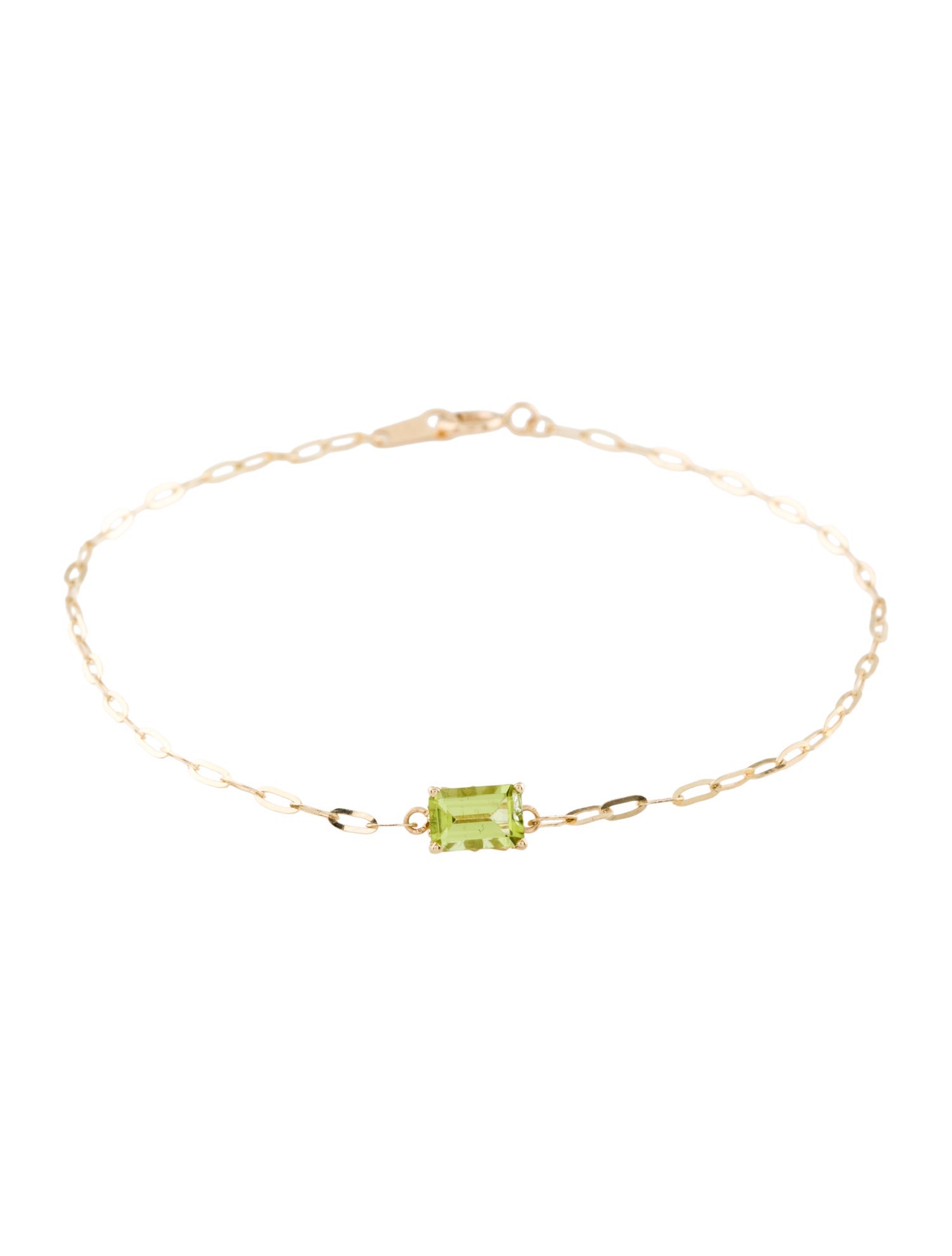 Bracelet 14K Peridot Charm