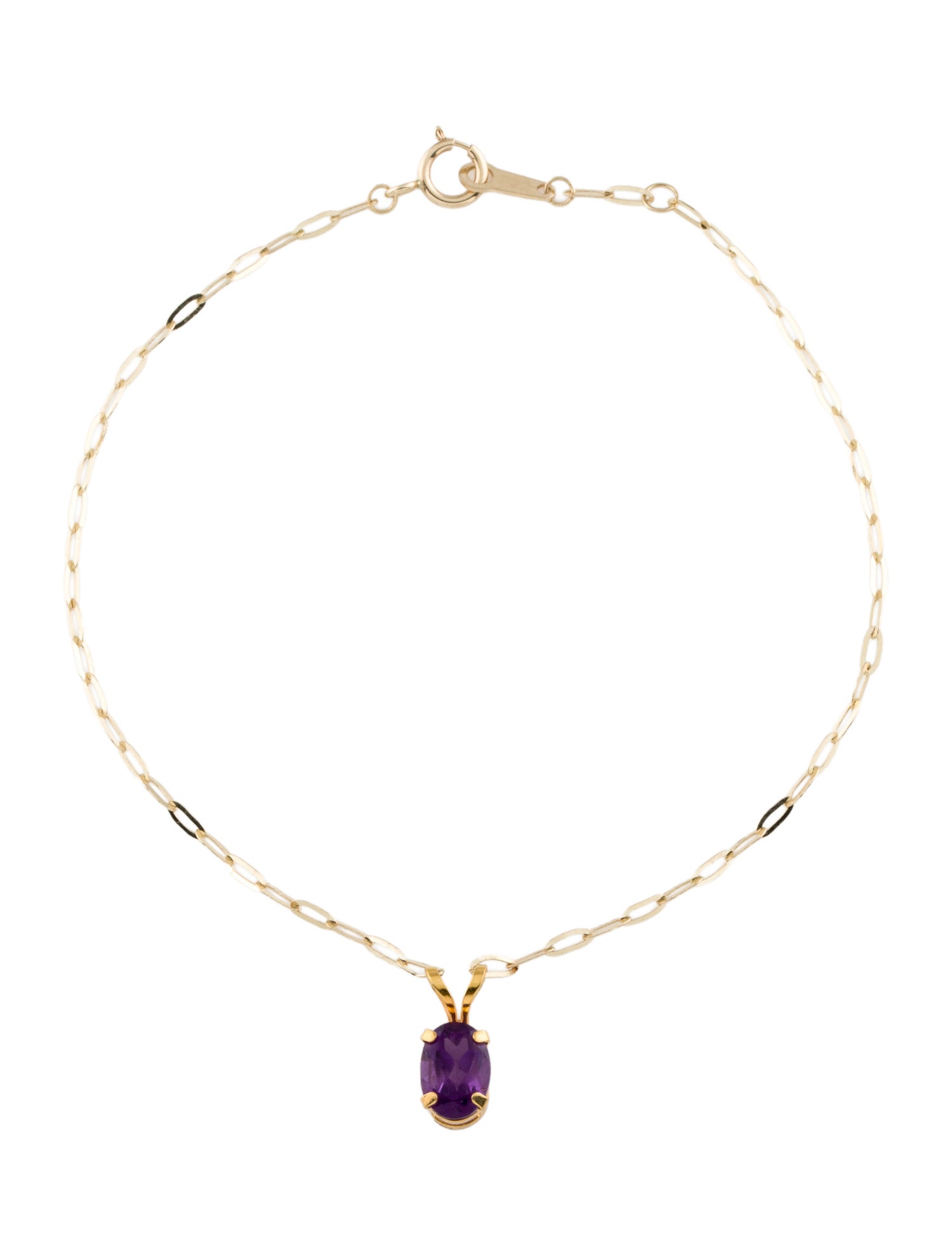 Bracelet 14K Amethyst Charm