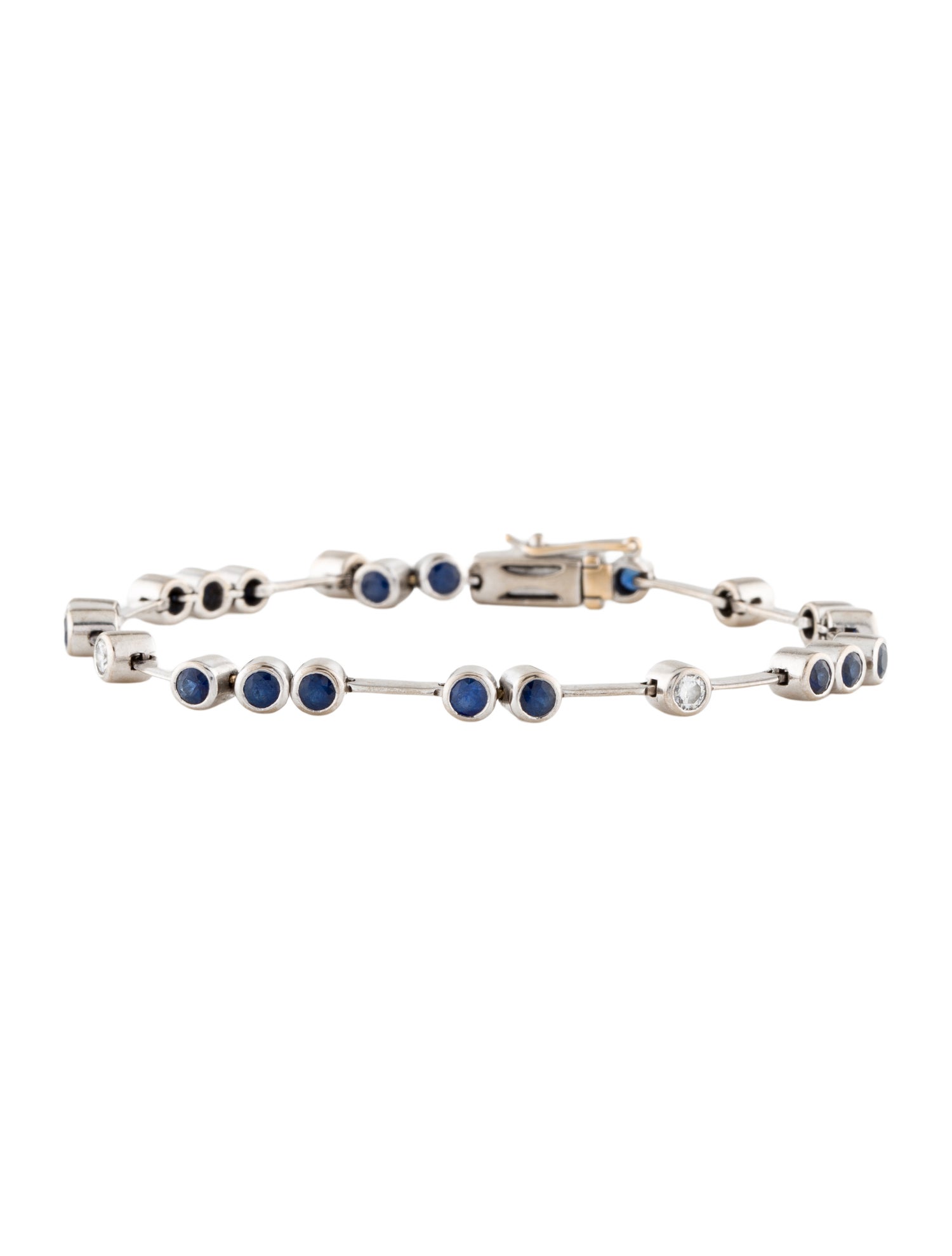 Bracelet 18K 1.36ctw Sapphire & Diamond Station Link