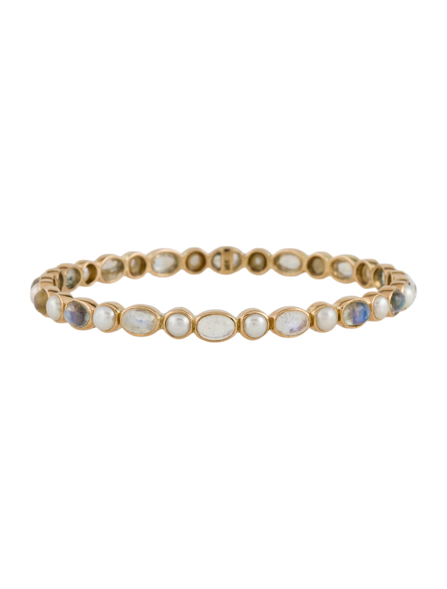 Bracelet 18K Pearl & Moonstone Labradorite Bangle