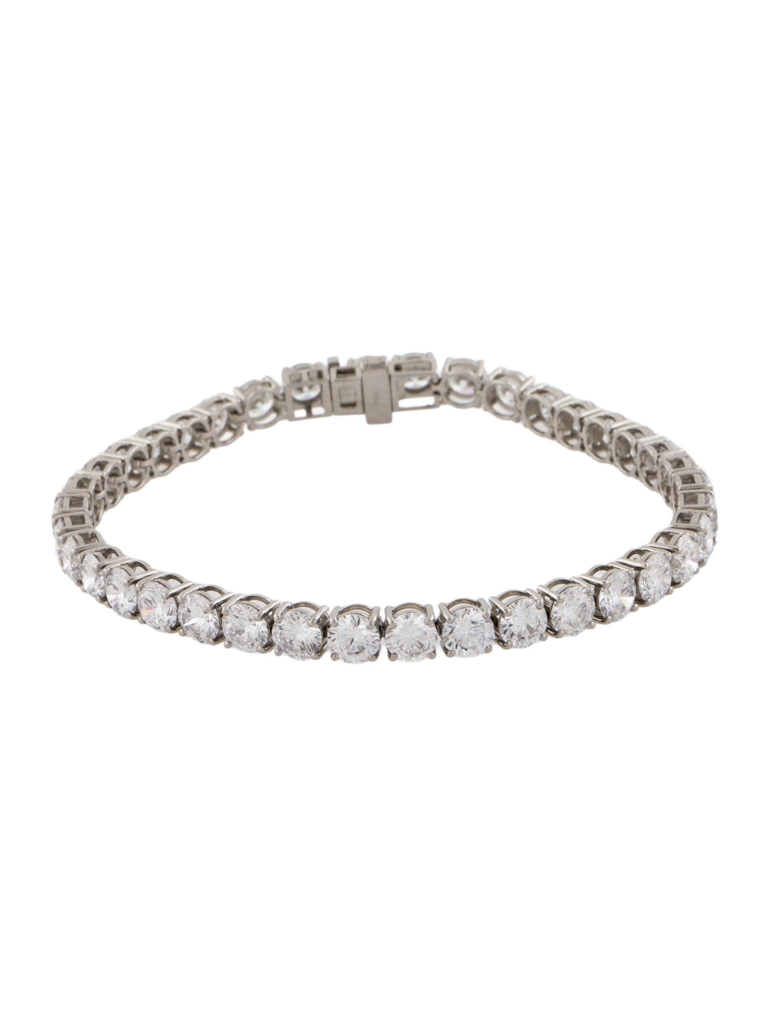 Bracelet Platinum 13.54ctw Lab-Grown Diamond Graduated Tennis