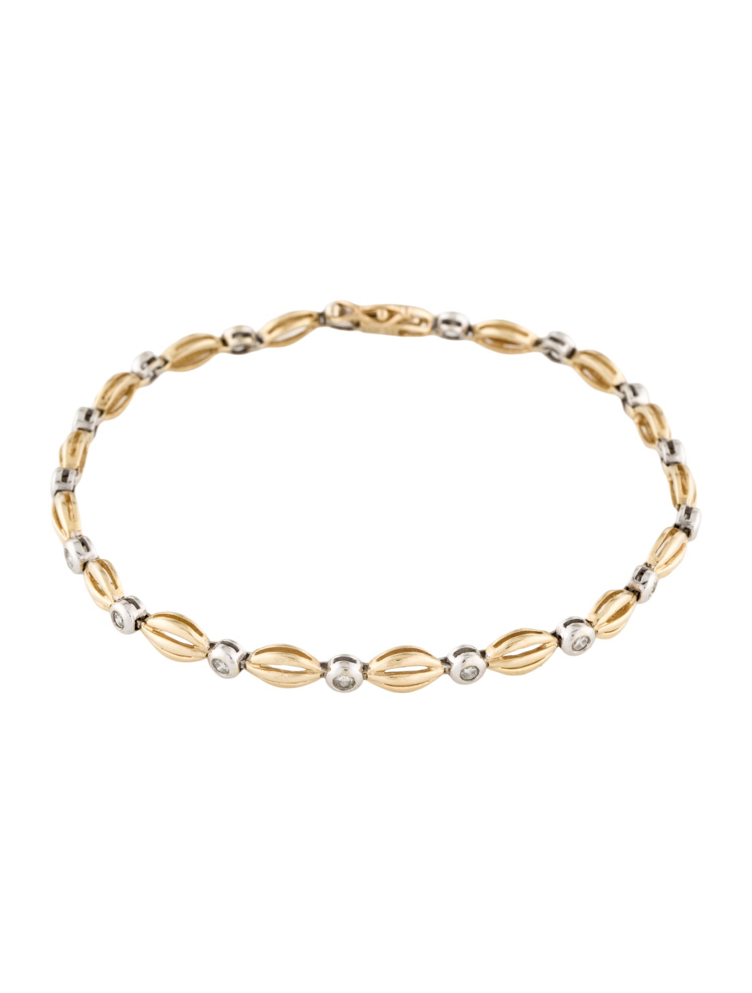 Bracelet 14K Two-Tone Diamond Station Link