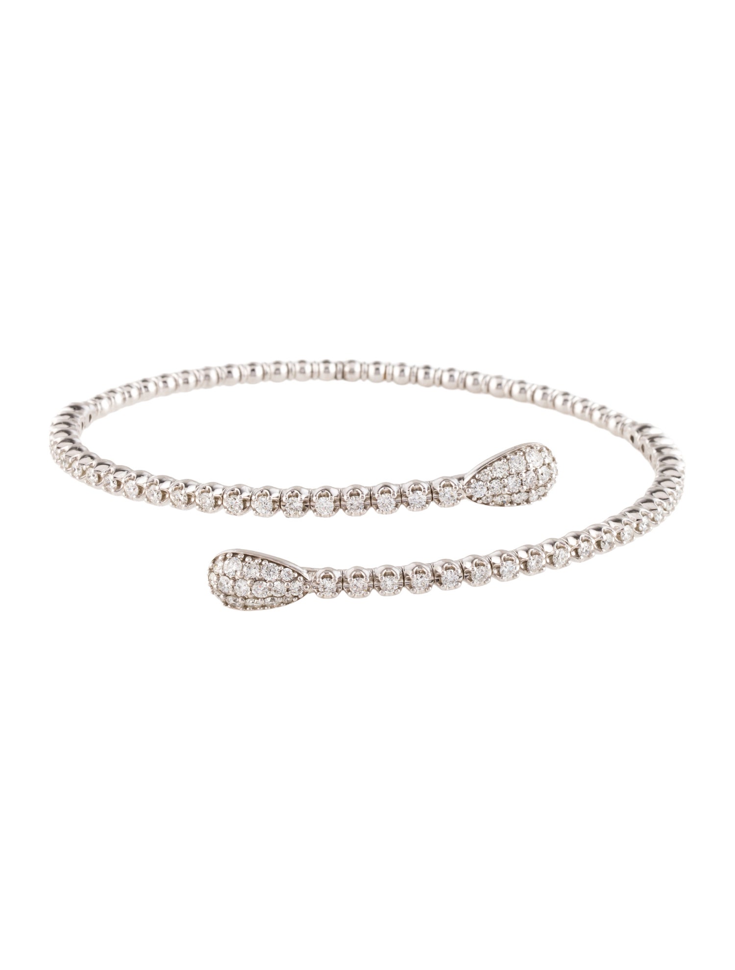 Bracelet 14K 1.85ctw Diamond Flexible Snake Cuff Bracelet