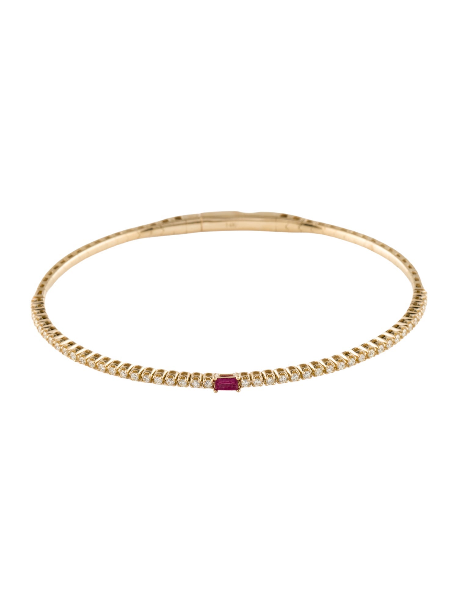 Bracelet 14LK Ruby & Diamond Flexible Bangle
