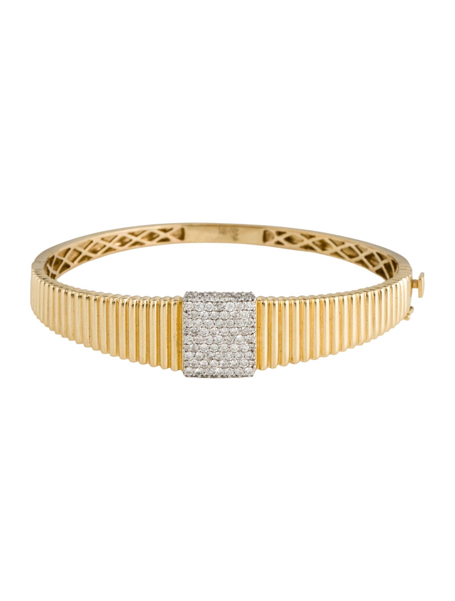 Bracelet 14K Diamond Hinged Bangle