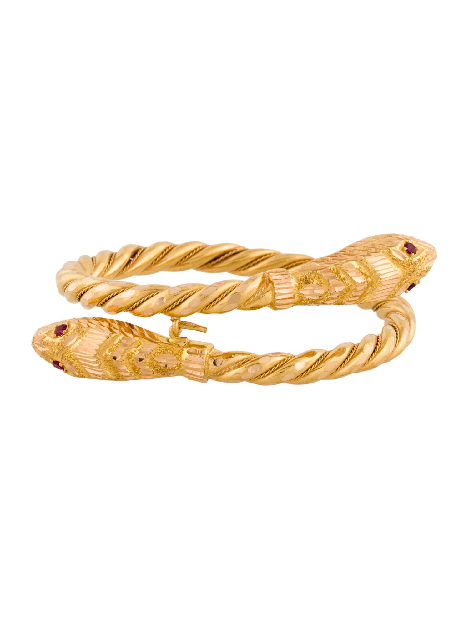 Bracelet 21K Synthetic Ruby Snake Bangle