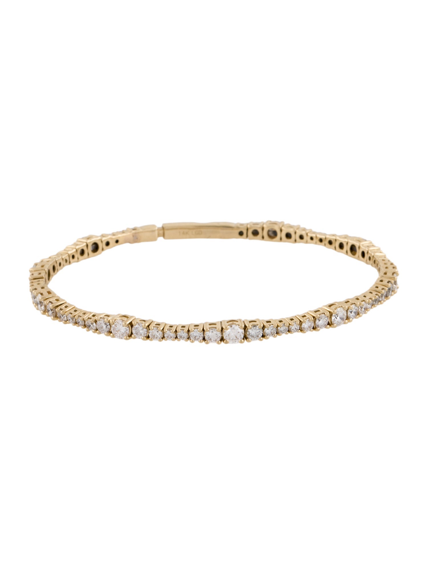Bracelet 14K 3.50ctw Lab-Grown Diamond Graduated Flexible Bangle