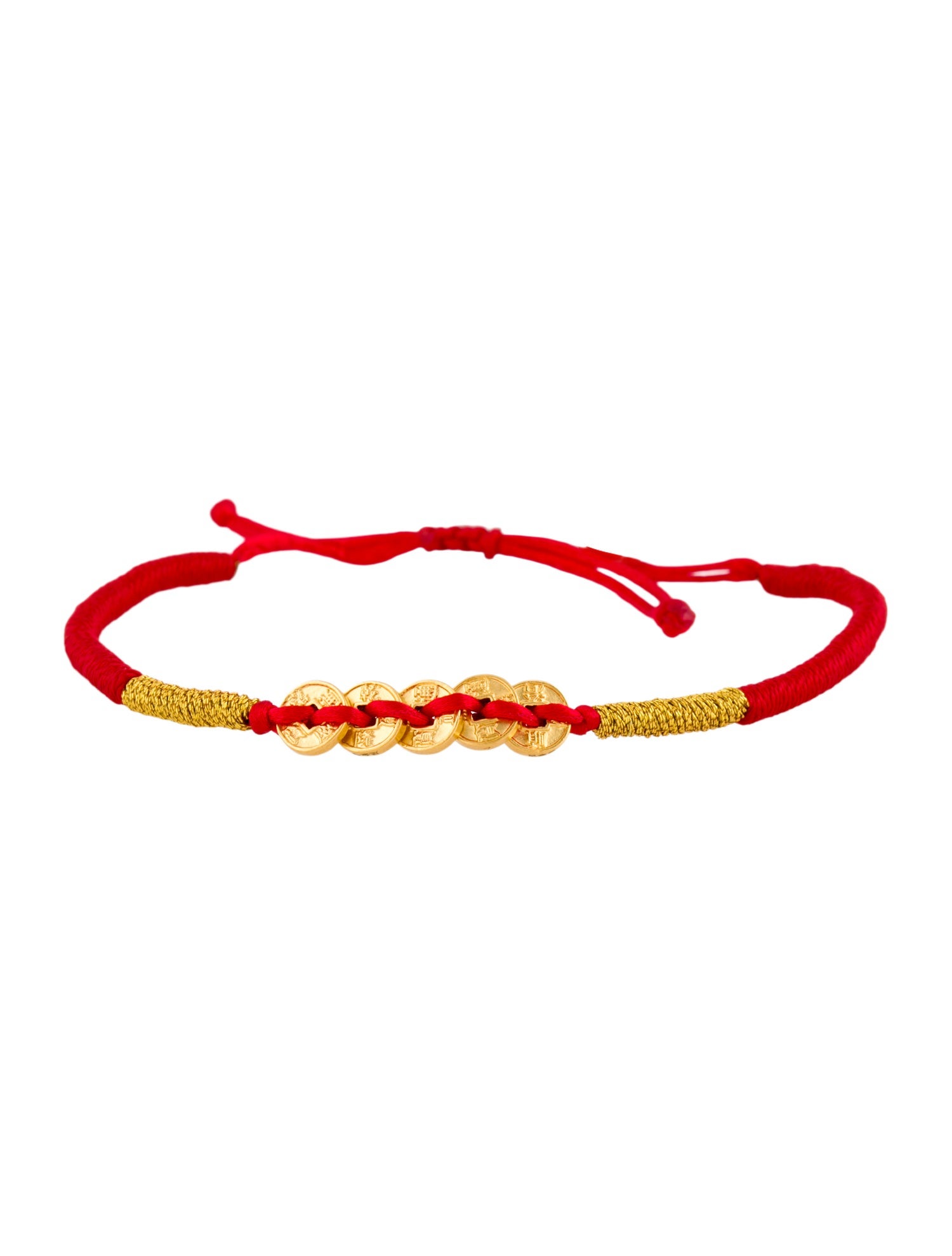 Bracelet 24K Coin Charm Cord