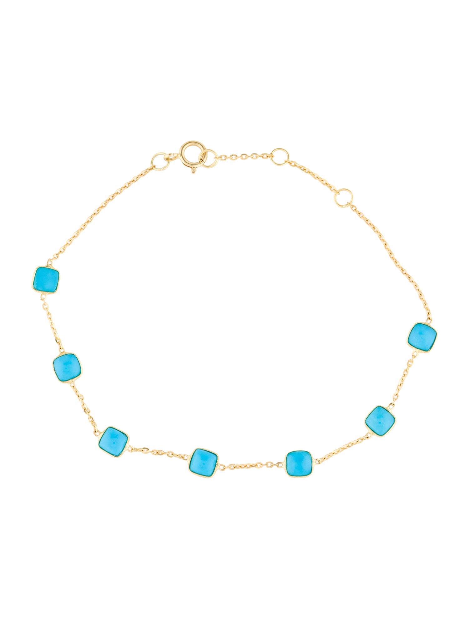 Bracelet 18K 2.24ctw Turquoise Station Bracelet