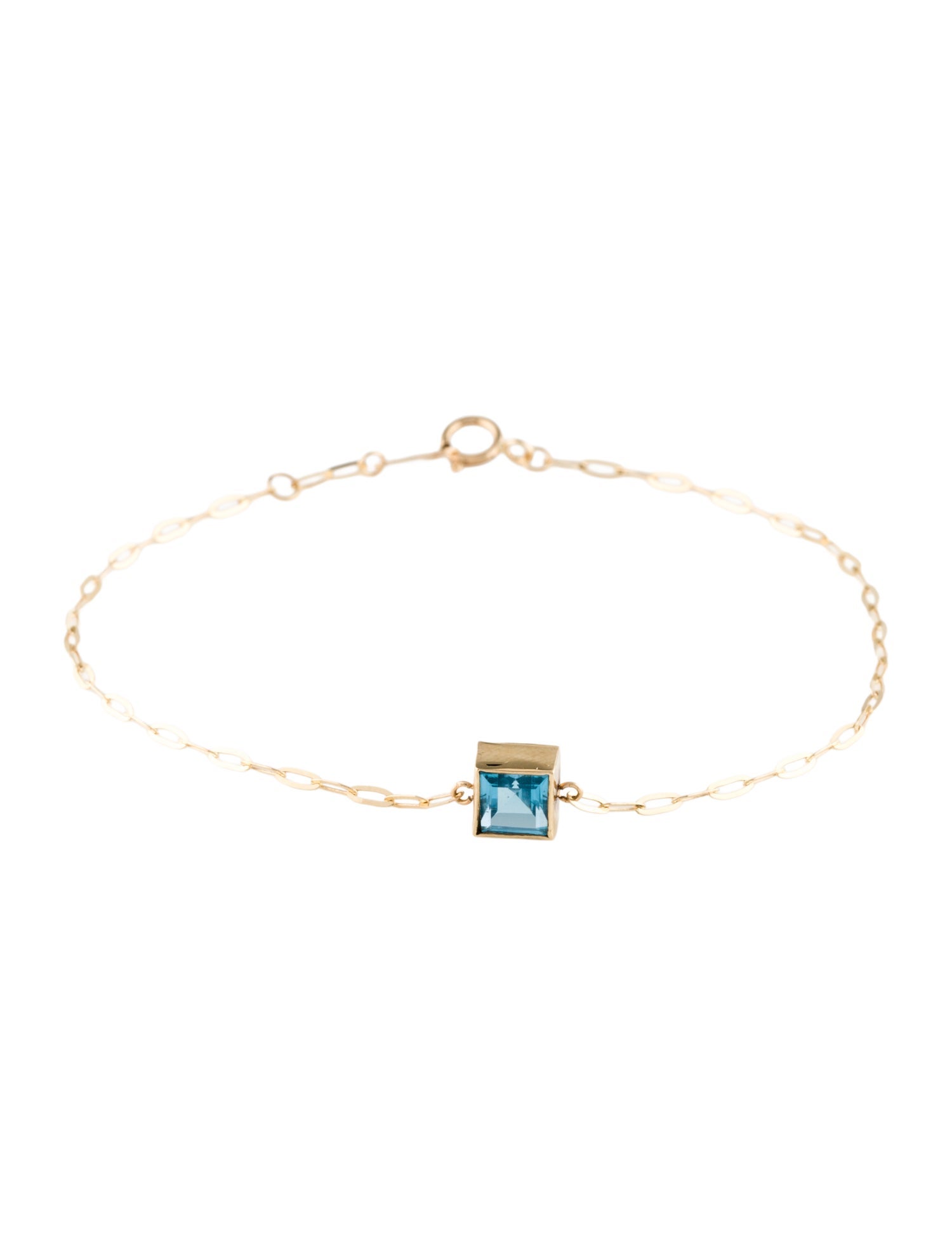 Bracelet 14K Topaz Charm