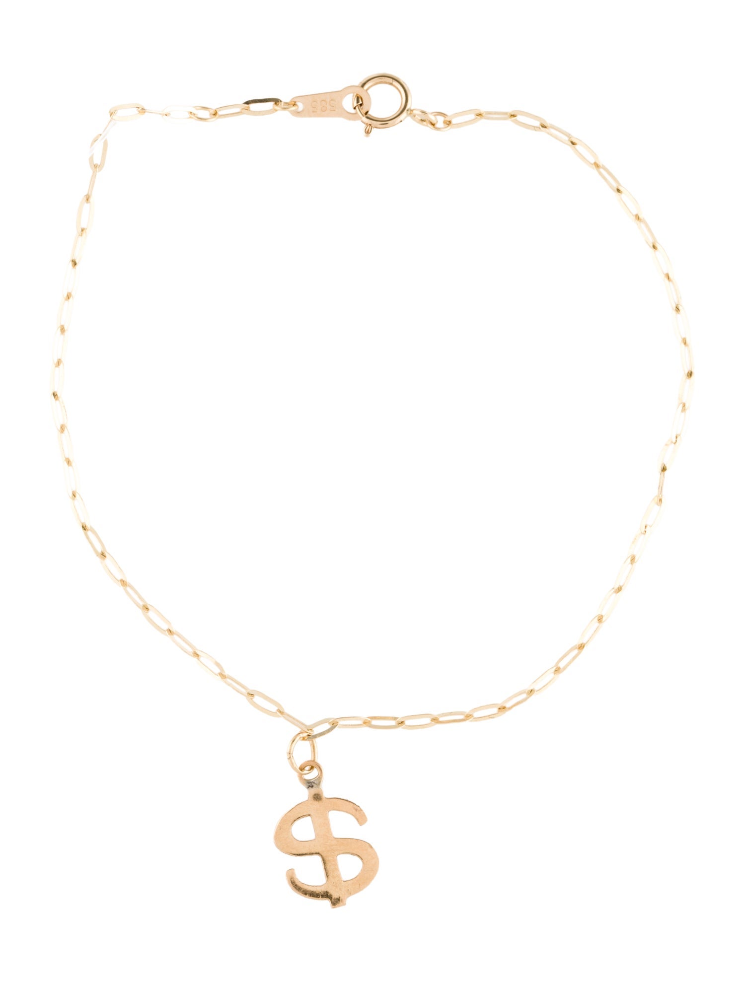 Bracelet 14K '$' Charm