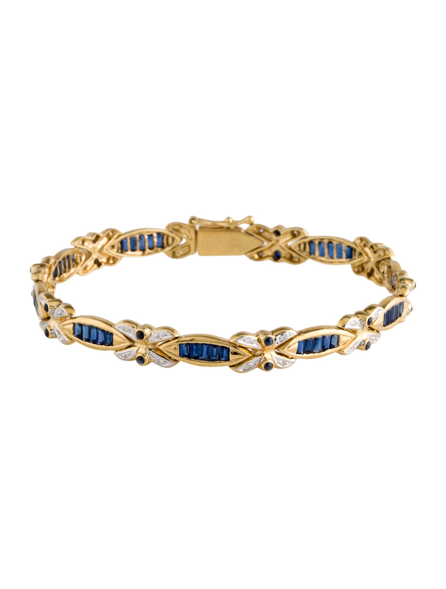 Bracelet 18K Sapphire & Diamond Link