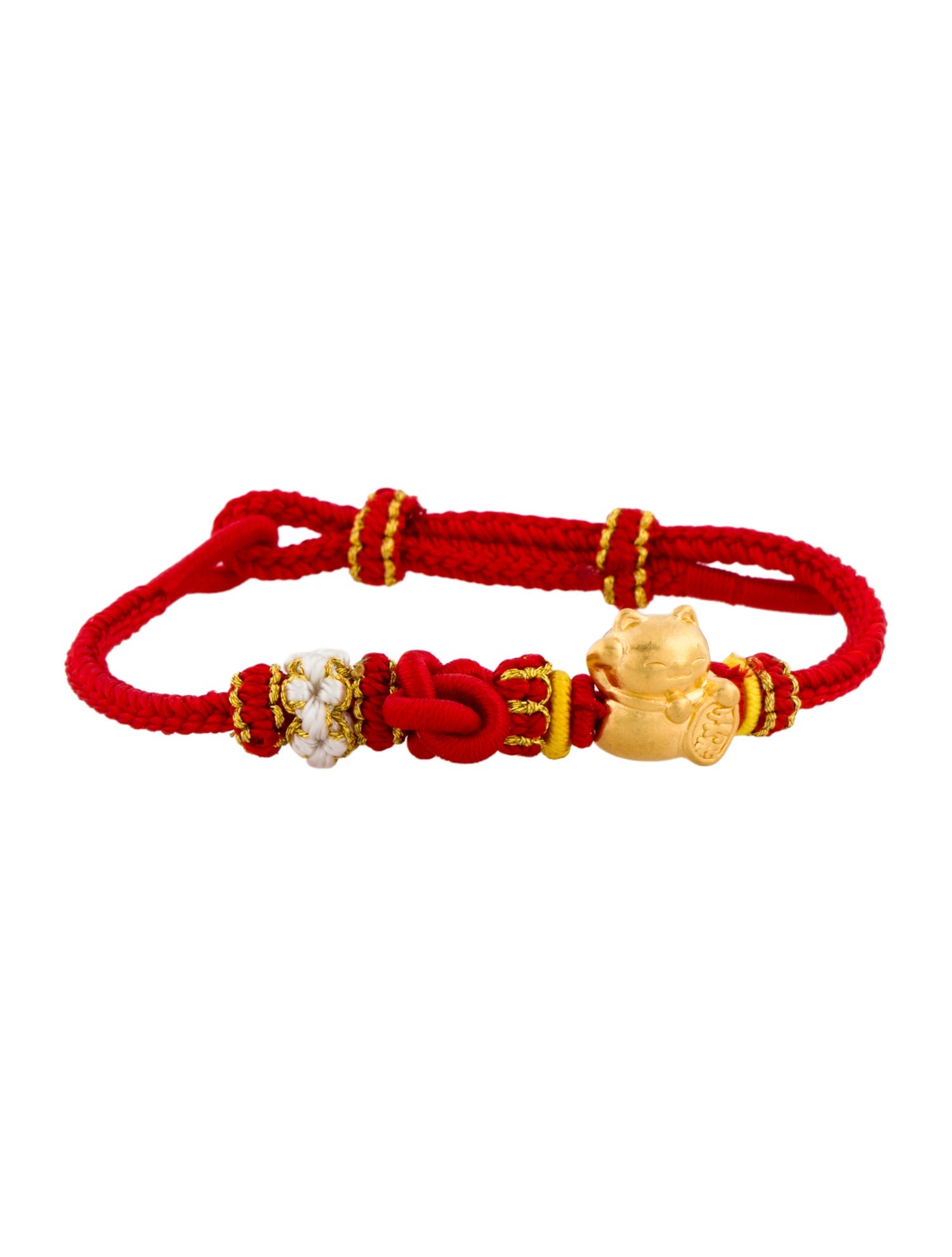 Bracelet 24K Lucky Cat Charm Cord