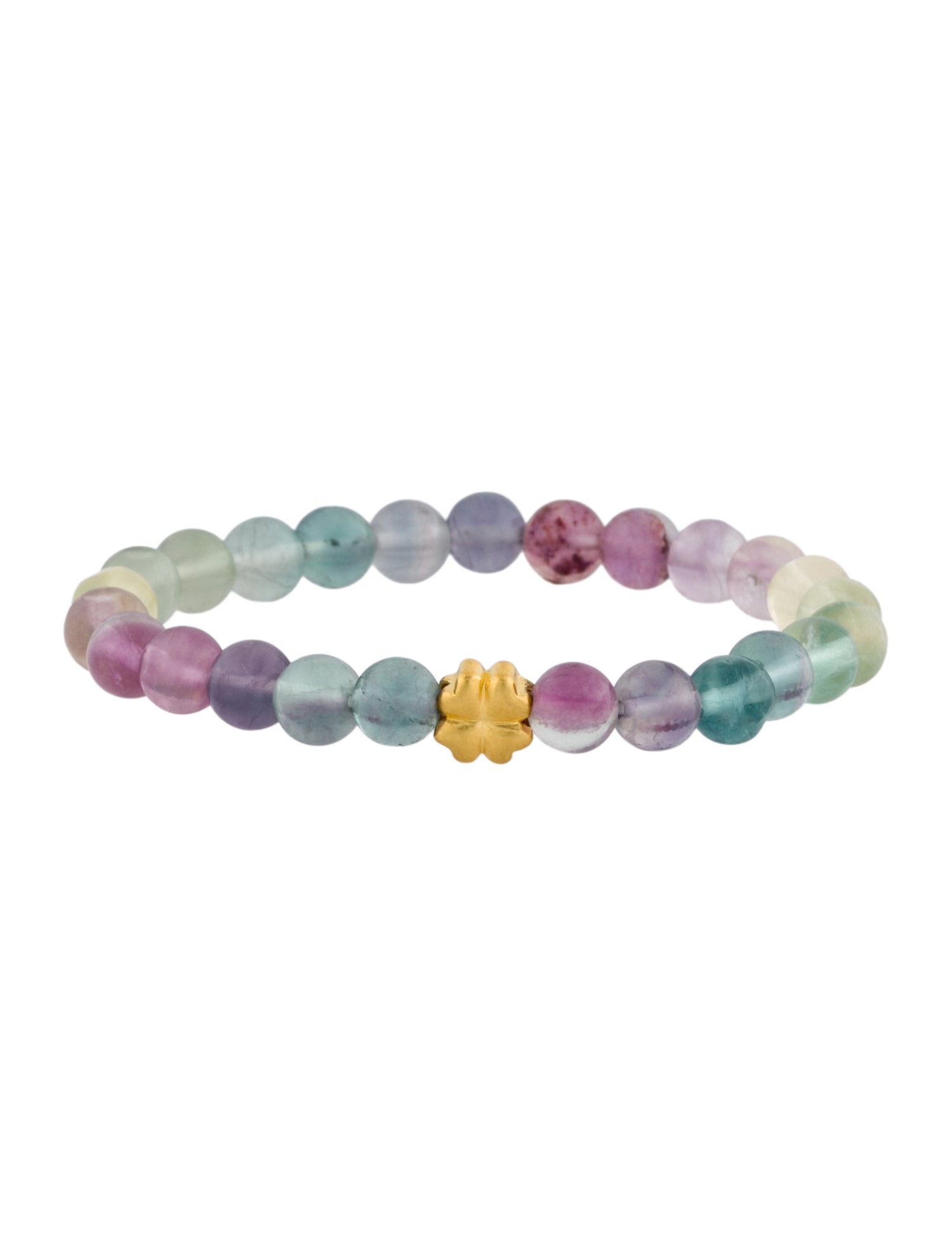 Bracelet 24K Flourite 4 Leaf Clover Bead